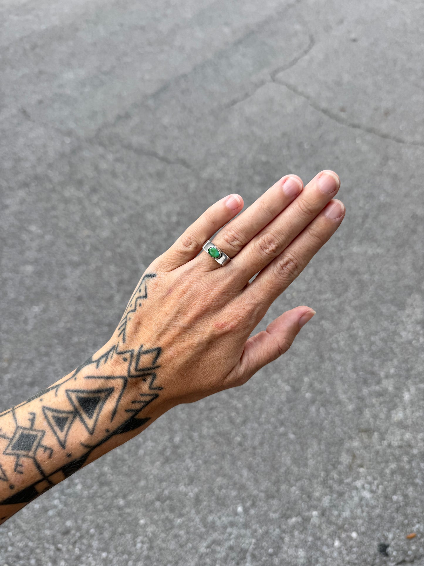#3 Turquoise Signet Ring Size 6.75