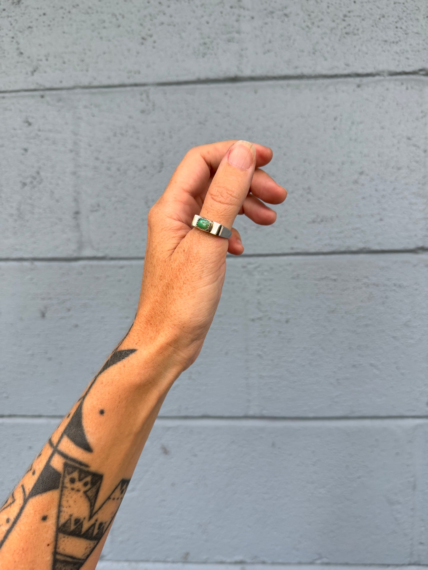 #1 Turquoise Signet Ring Size 8.5