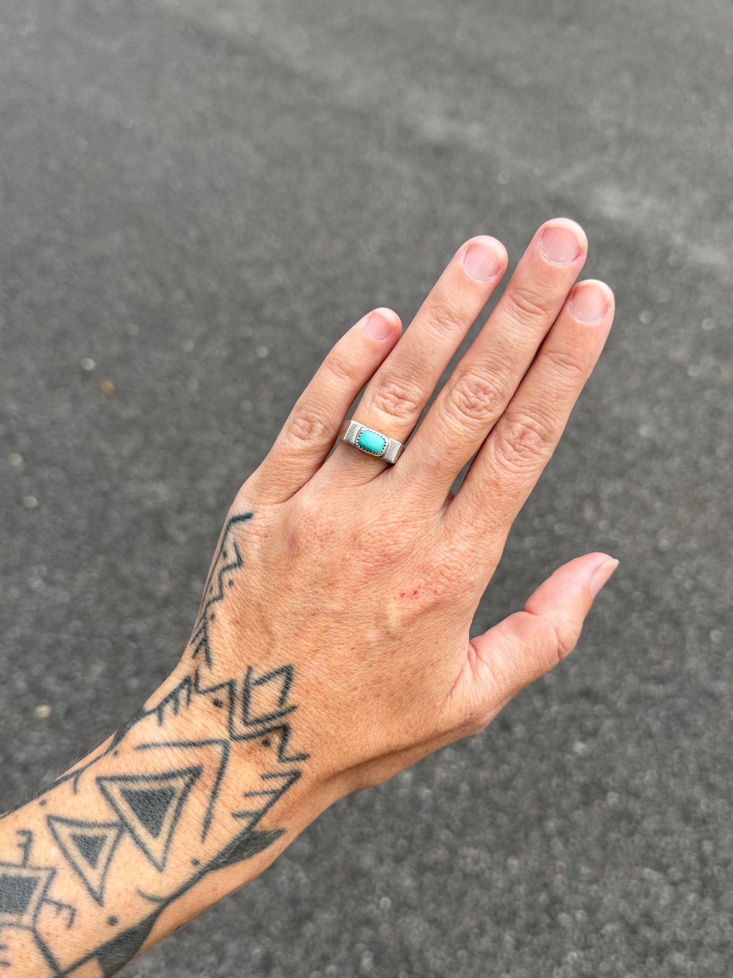 #16 Turquoise Signet Ring Size 5.75