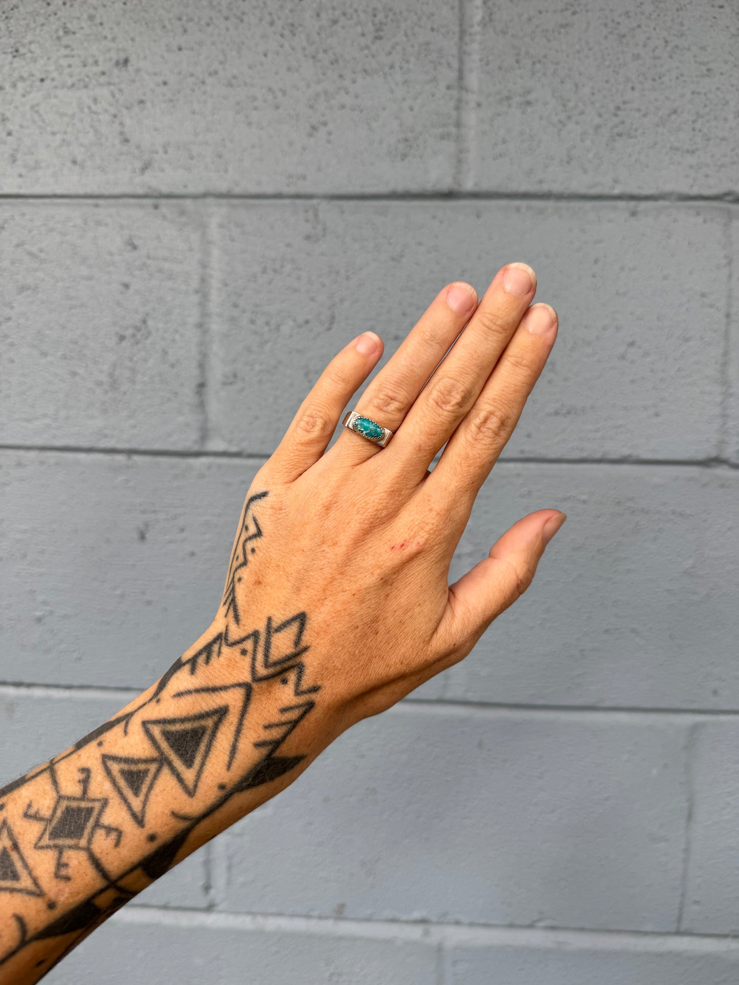 #15 Turquoise Signet Ring Size 6