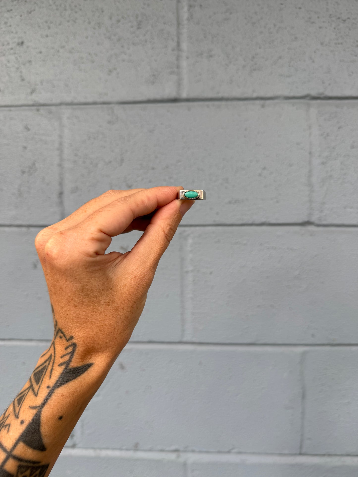 #14 Turquoise Signet Ring Size 6