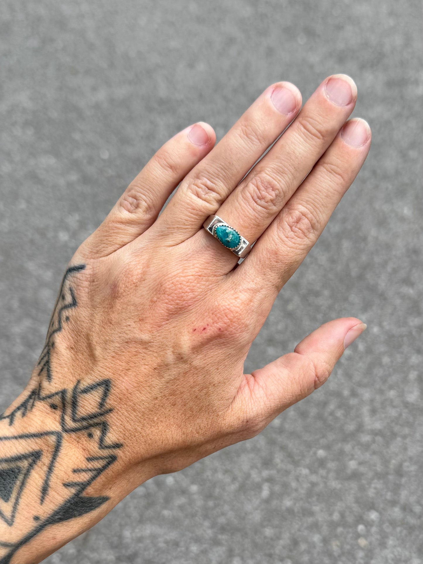 #8 Turquoise Signet Ring Size7