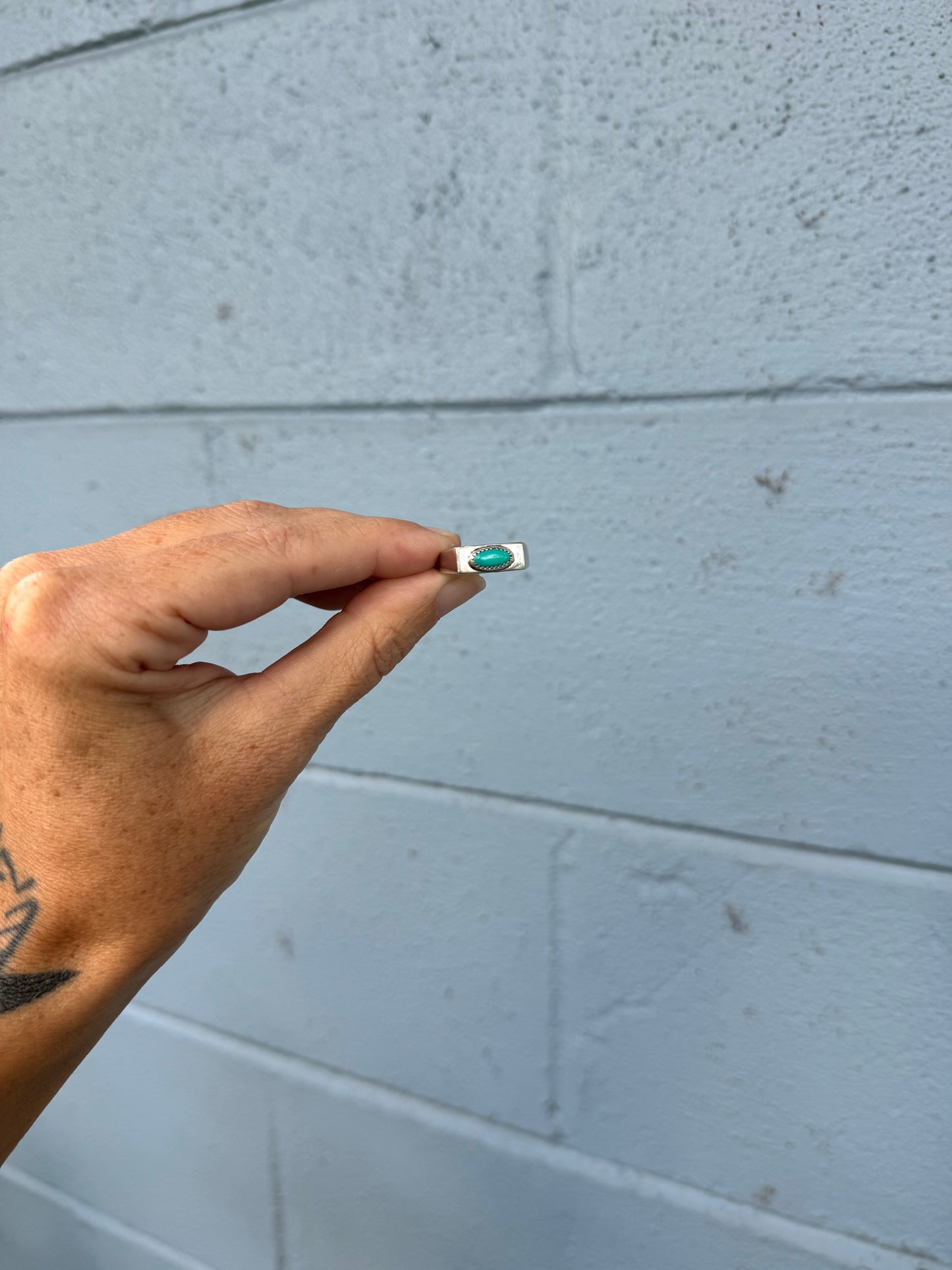 #5 Turquoise Signet Ring Size 8.5