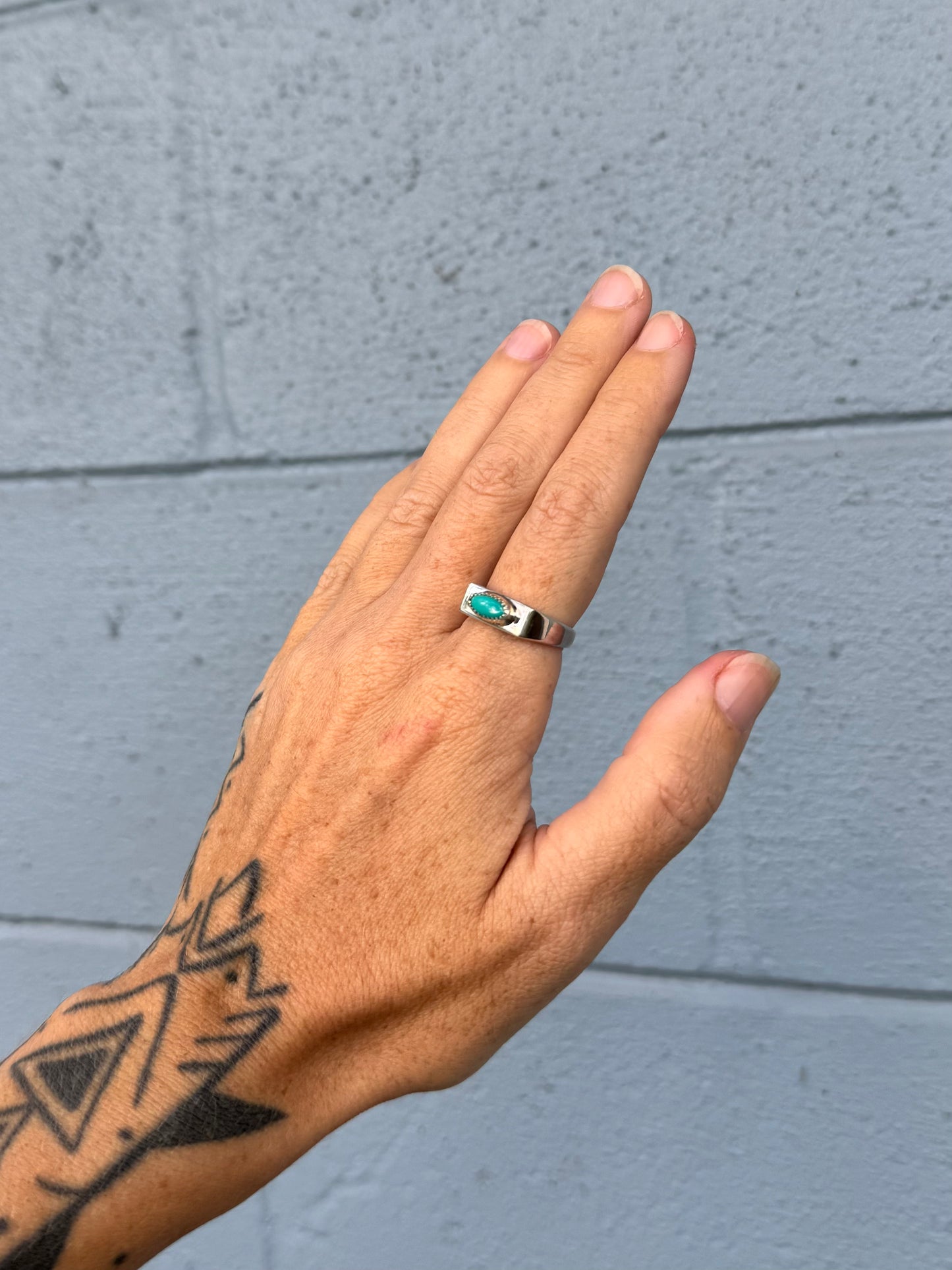 #5 Turquoise Signet Ring Size 8.5