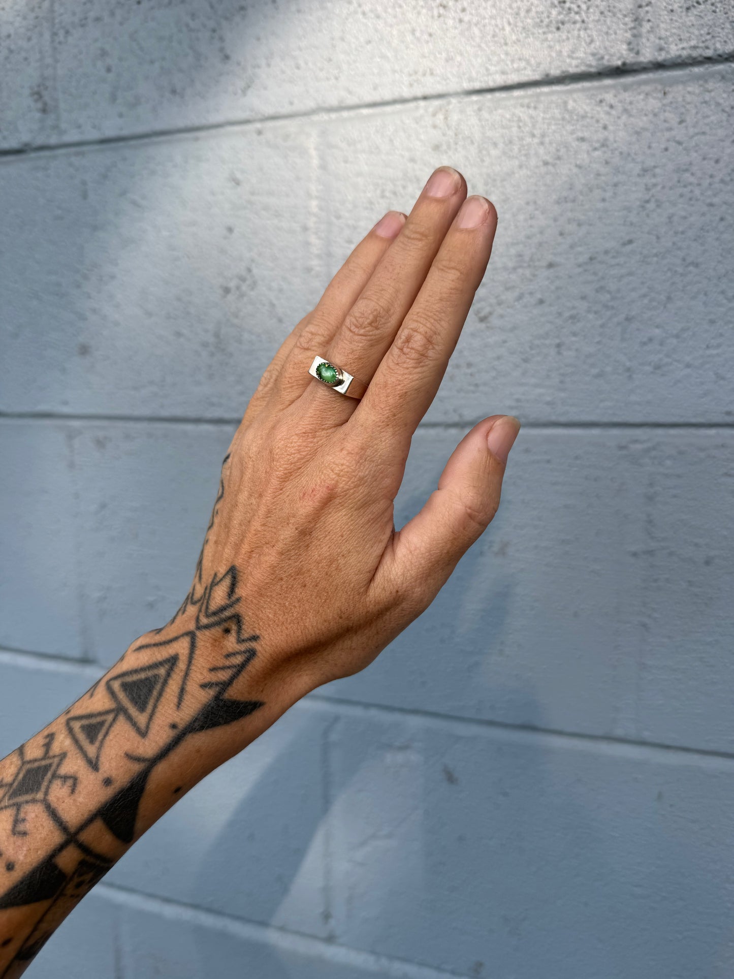 #3 Turquoise Signet Ring Size 6.75