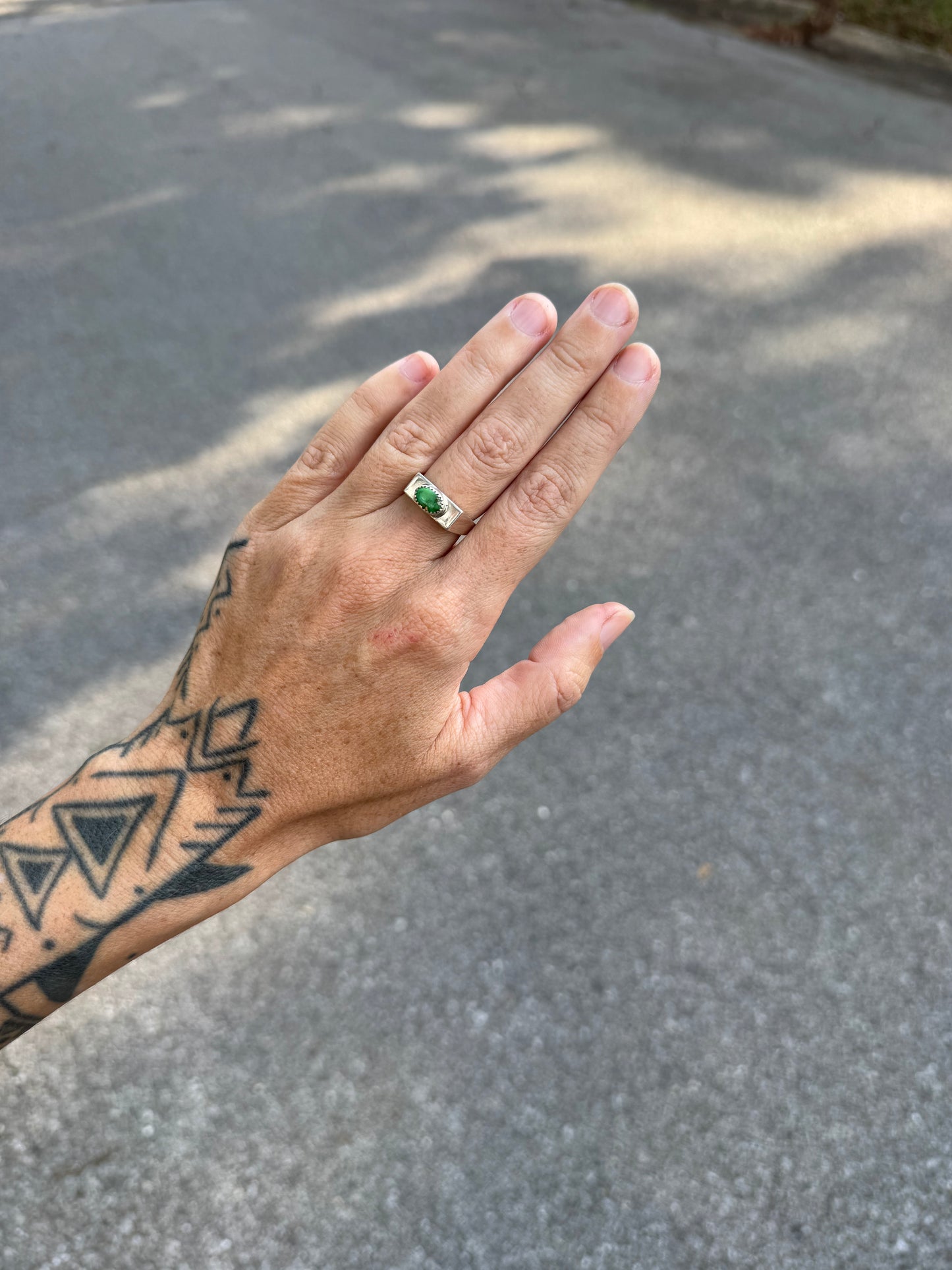 #3 Turquoise Signet Ring Size 6.75