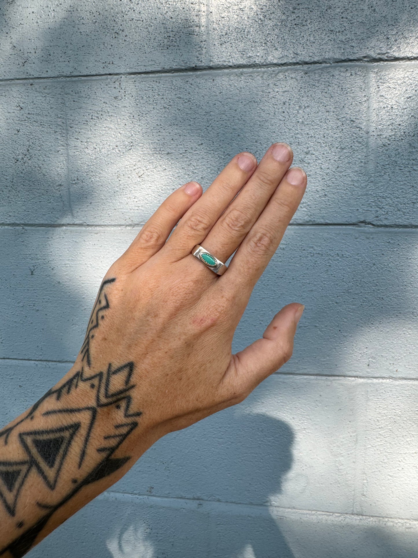 #2 Turquoise Signet Ring Size 8.75