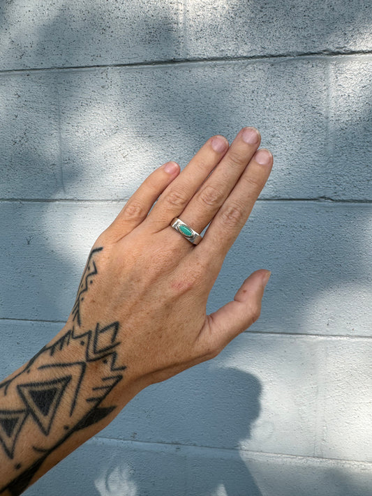 #2 Turquoise Signet Ring Size 8.75