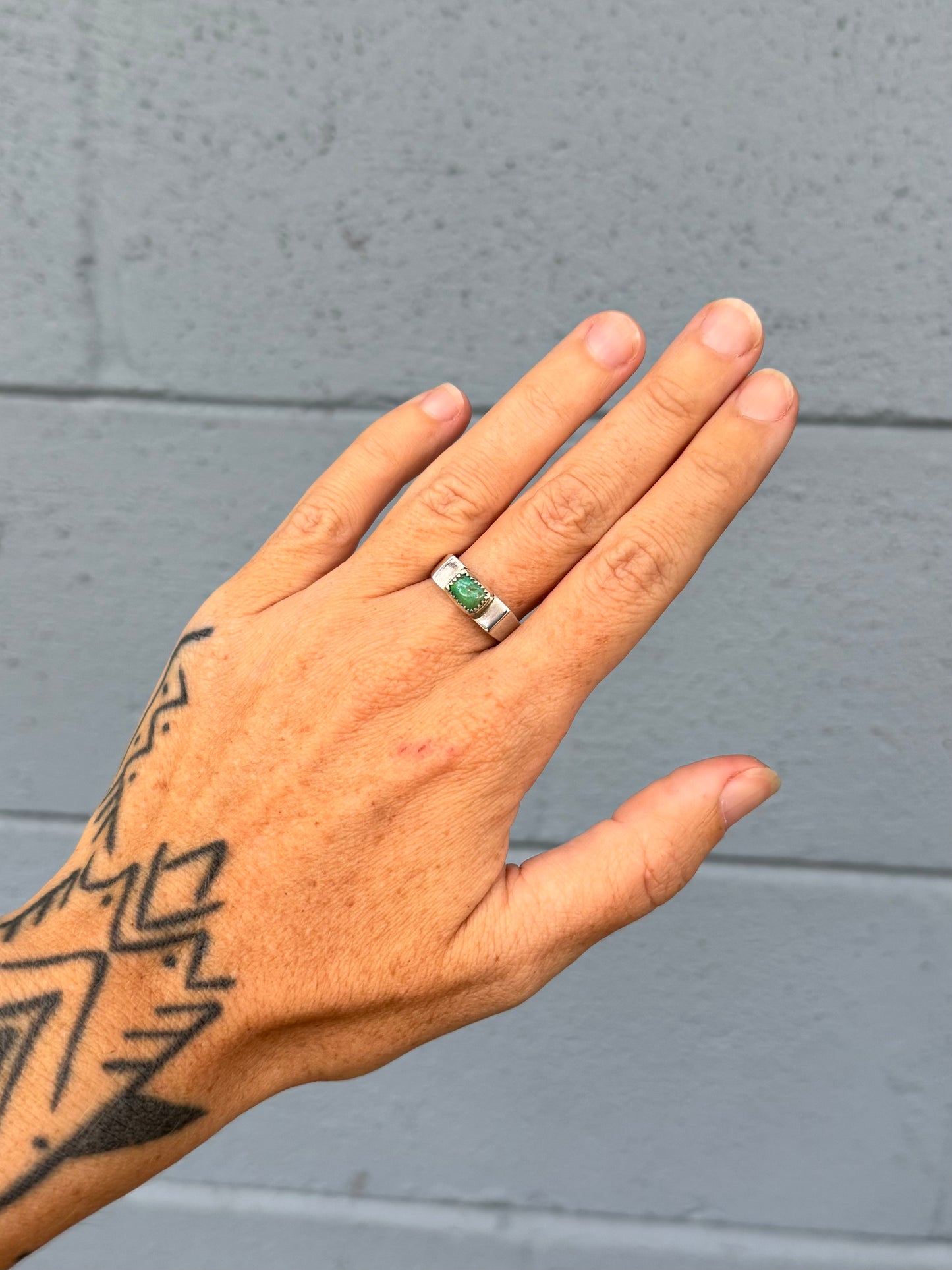 #1 Turquoise Signet Ring Size 8.5