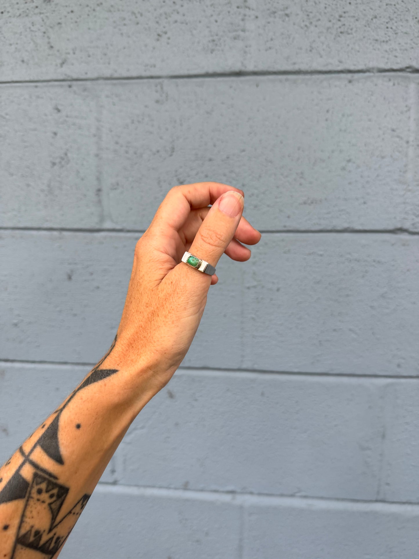 #1 Turquoise Signet Ring Size 8.5