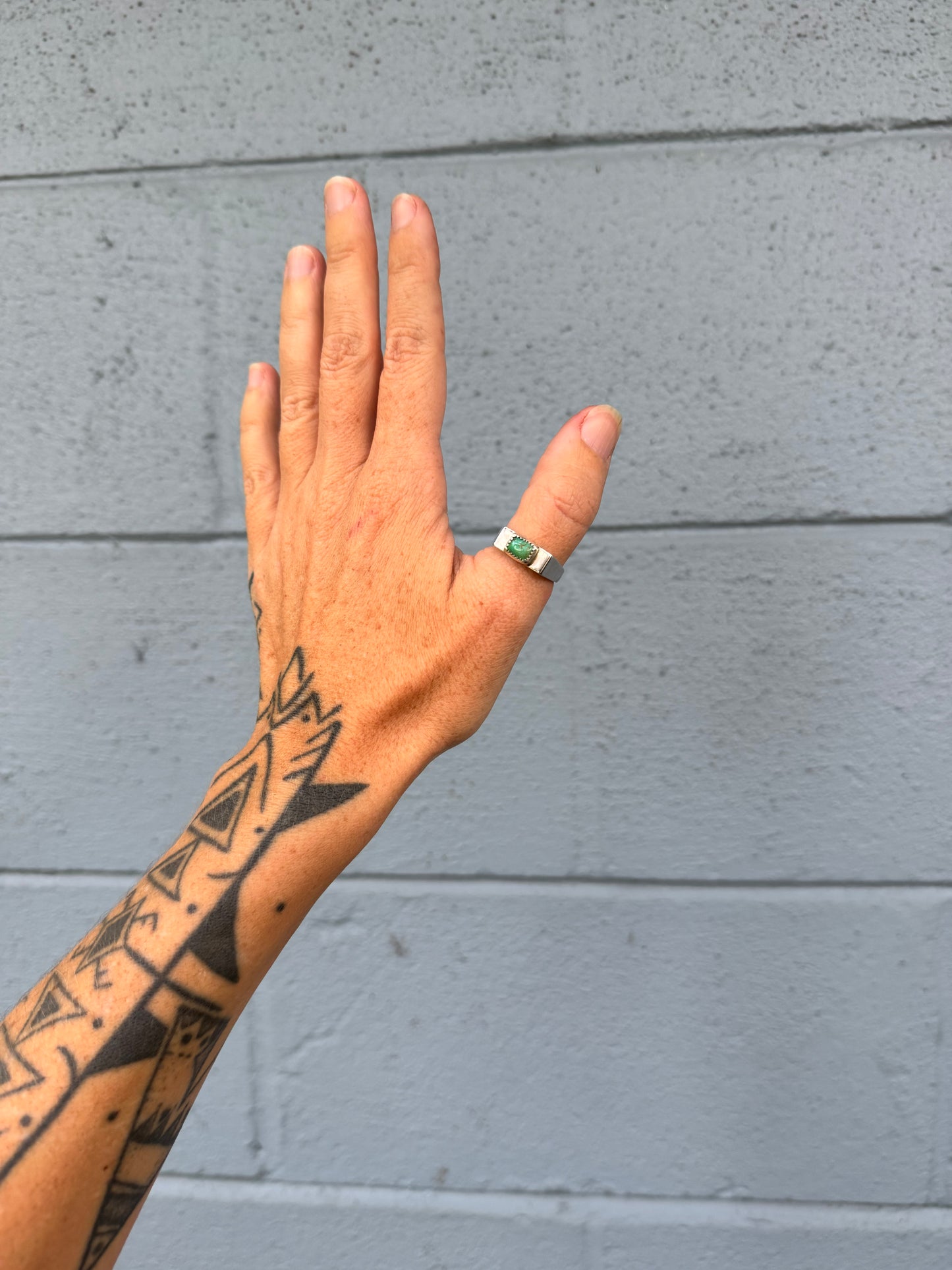 #1 Turquoise Signet Ring Size 8.5