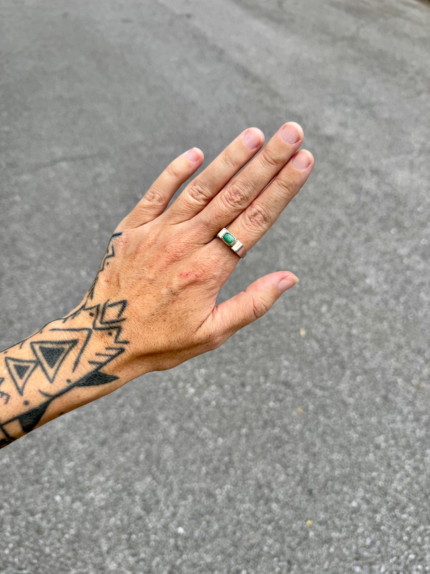 #1 Turquoise Signet Ring Size 8.5