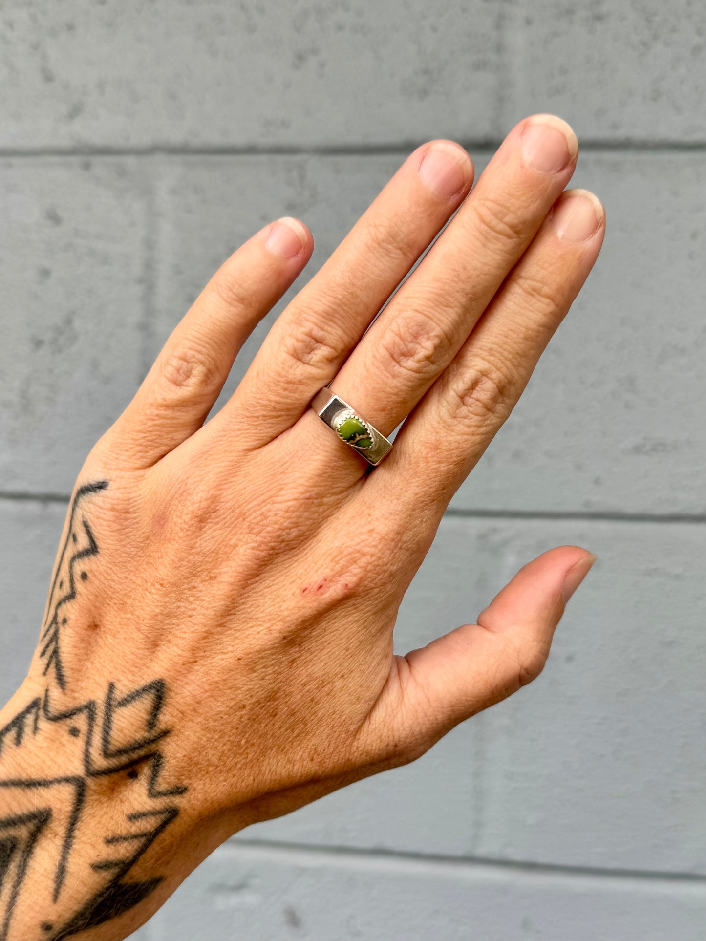 #19 Turquoise Signet ring Size 7.5