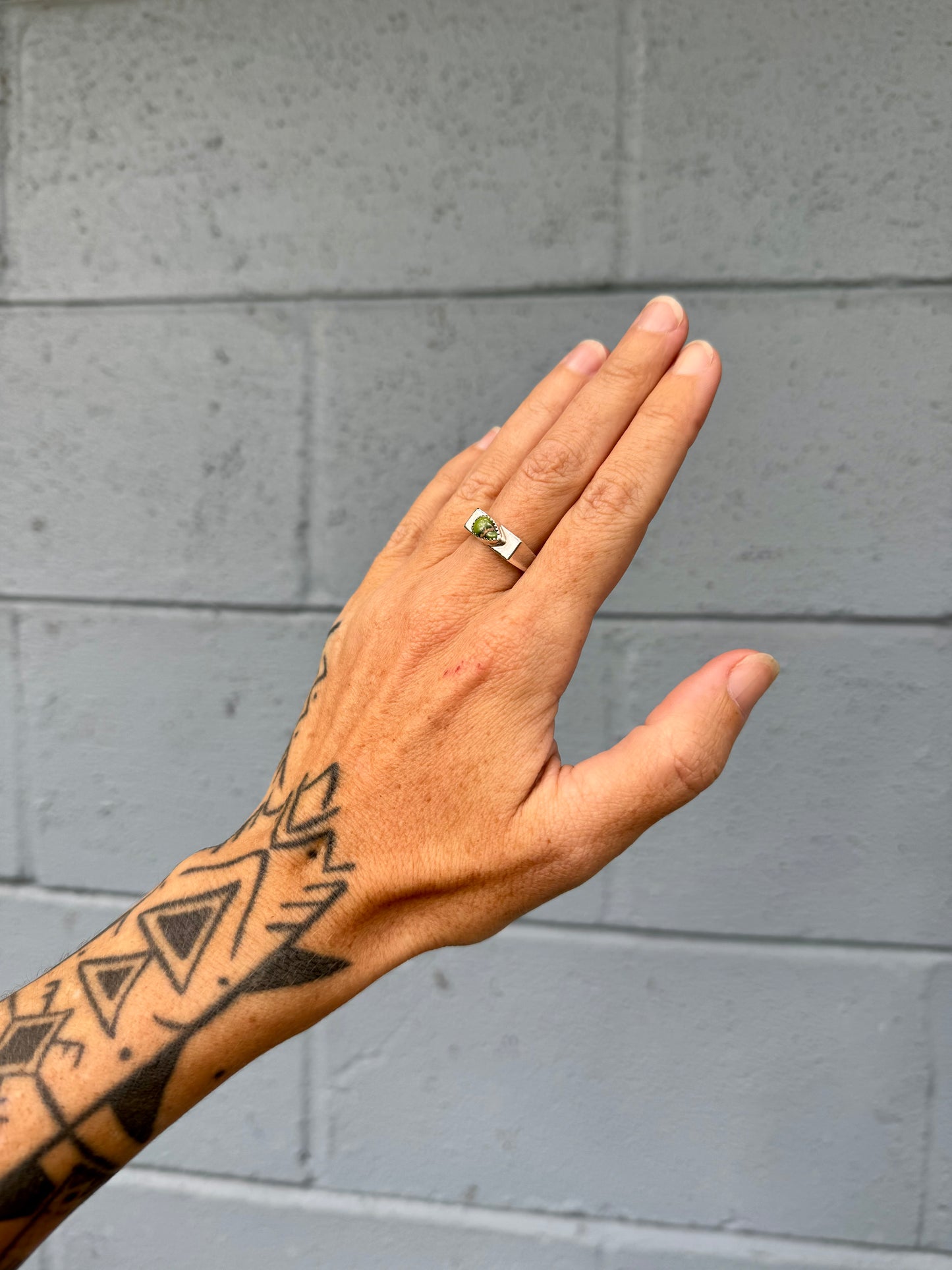 #19 Turquoise Signet ring Size 7.5