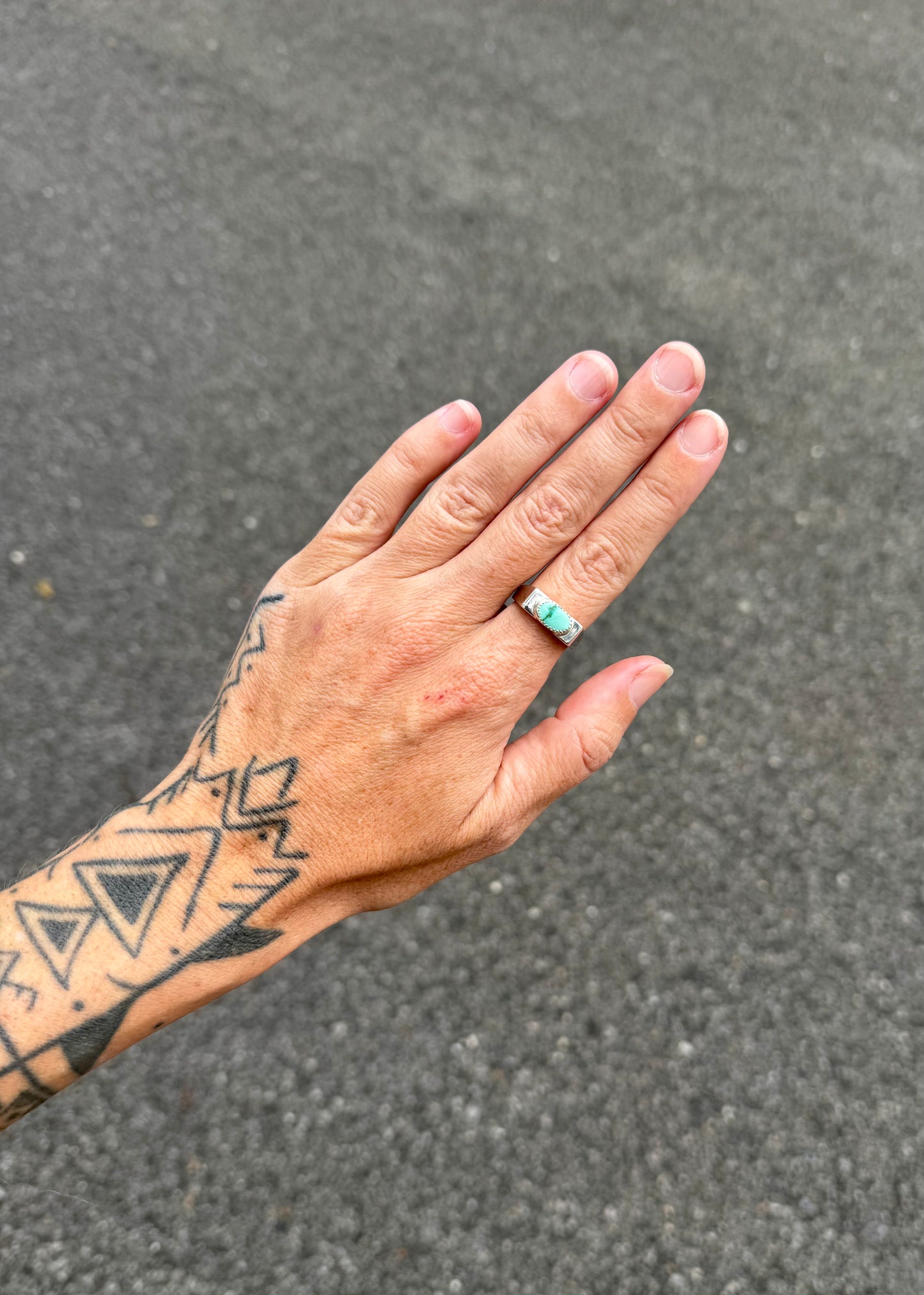 #18 Turquoise Signet Ring Size 9