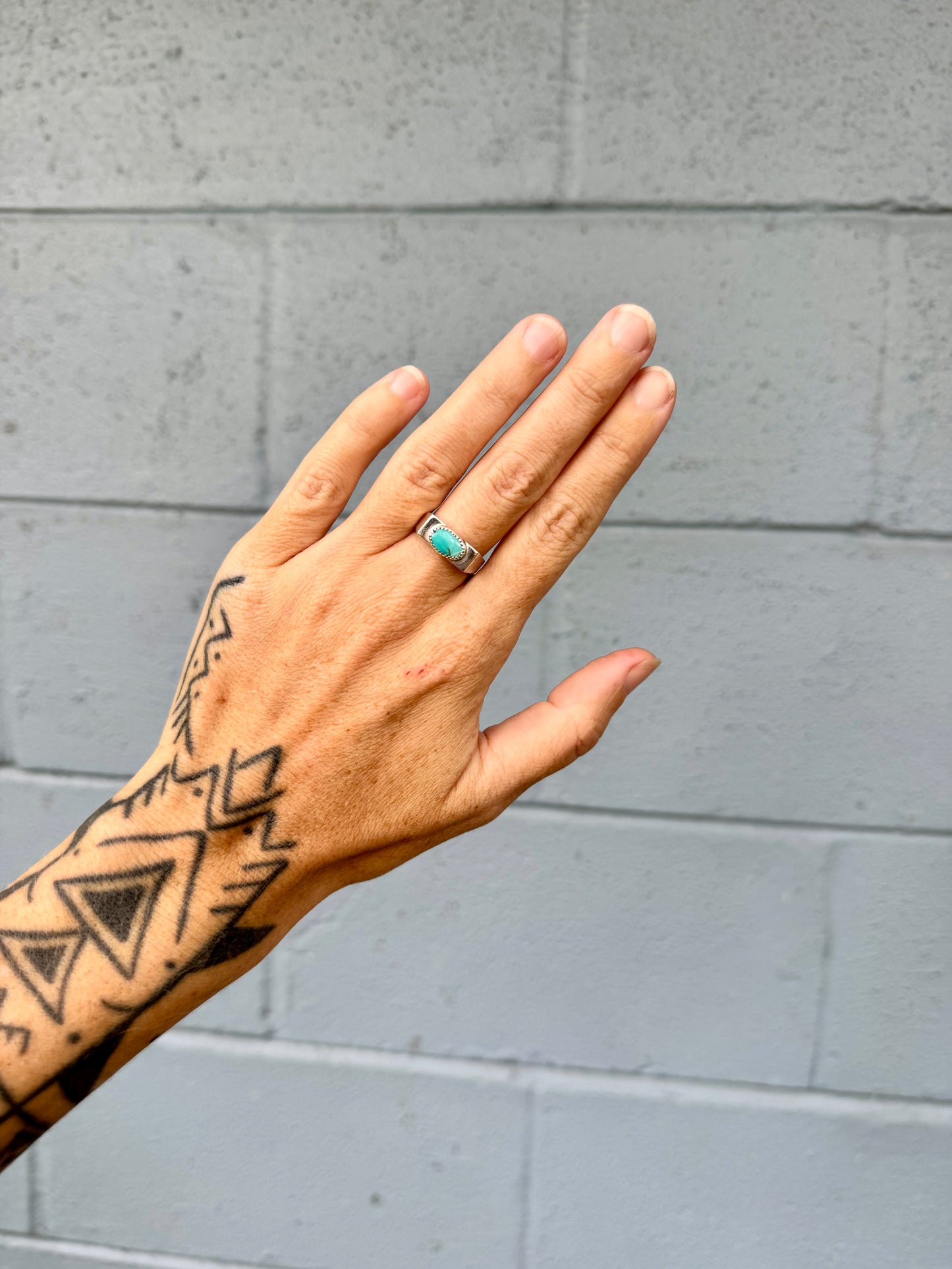 #17 Turquoise Signet Ring Size 7