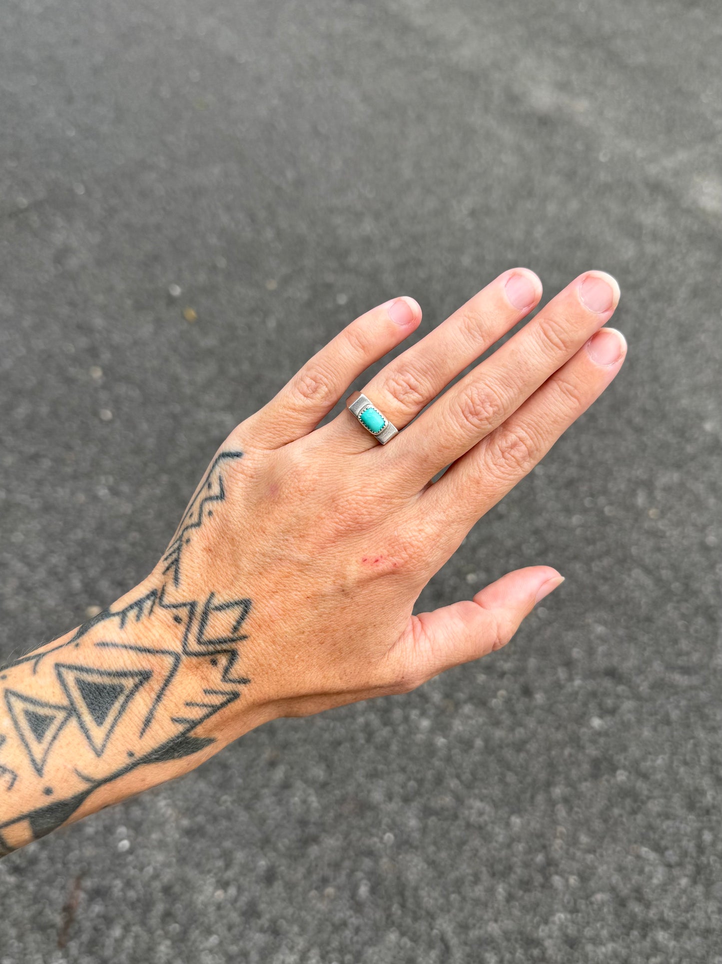 #16 Turquoise Signet Ring Size 5.75
