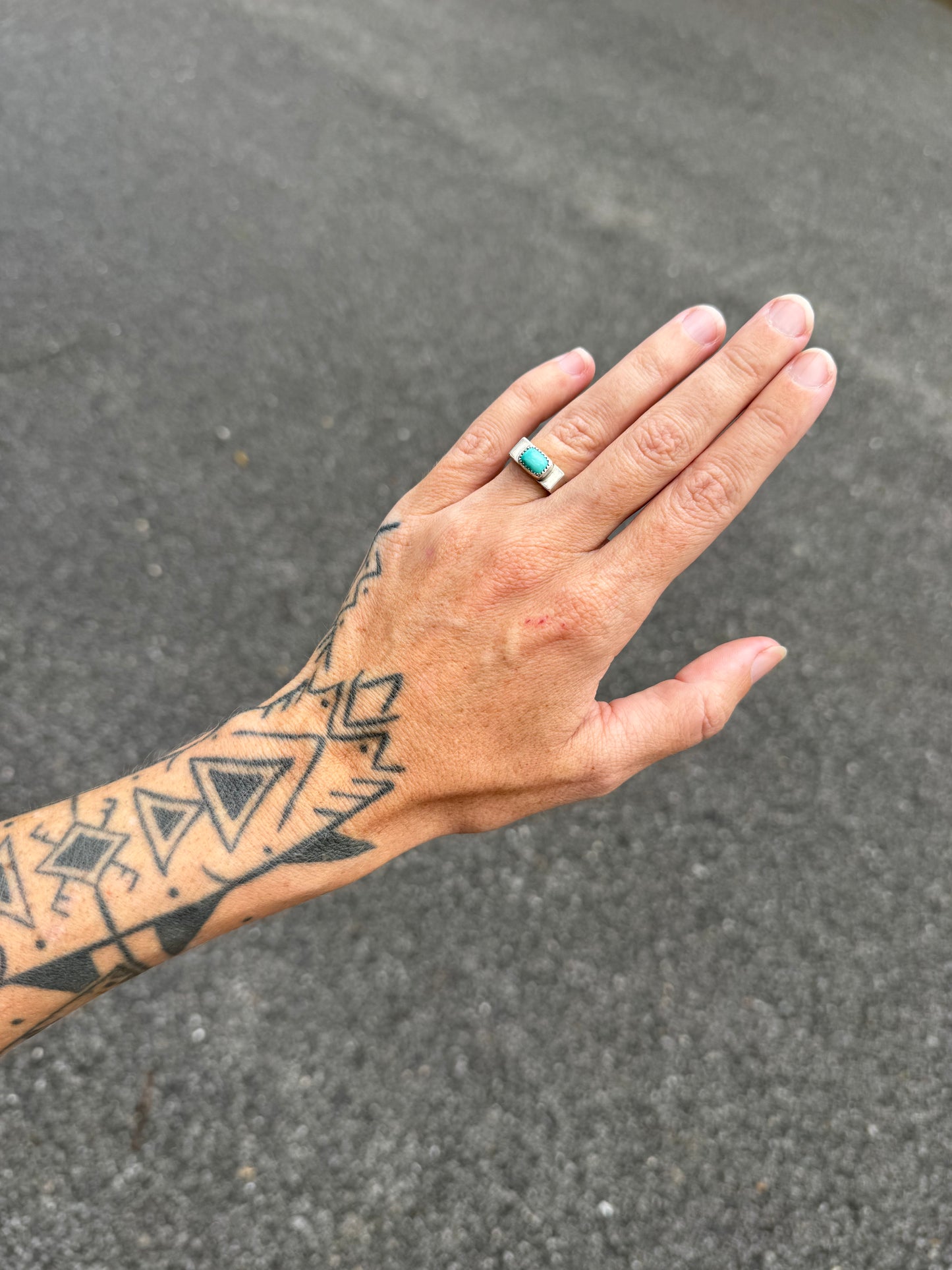 #16 Turquoise Signet Ring Size 5.75