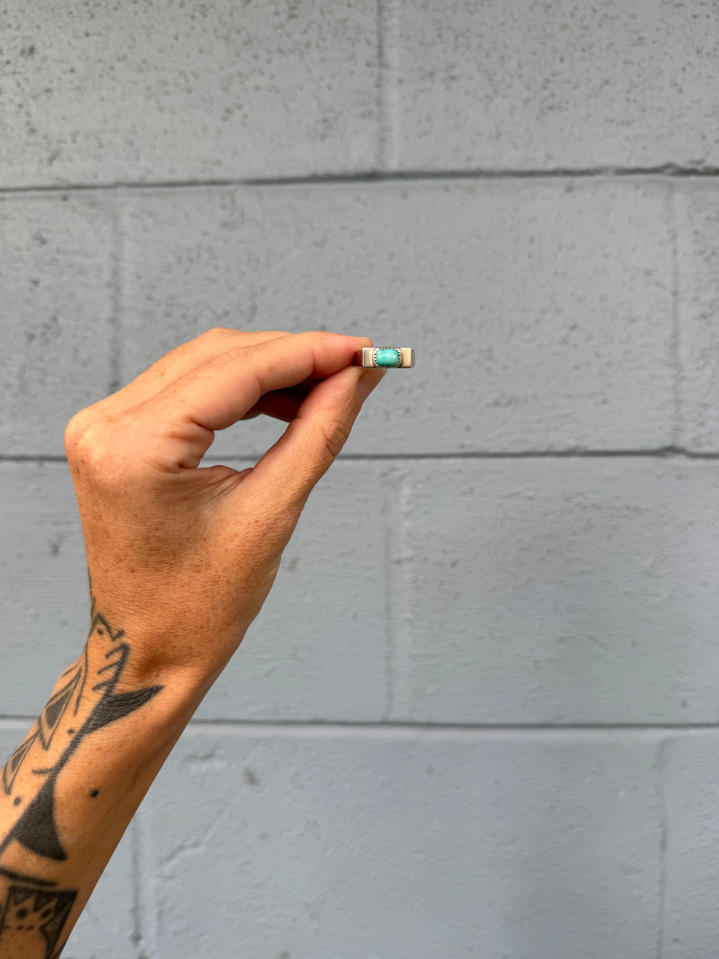 #16 Turquoise Signet Ring Size 5.75