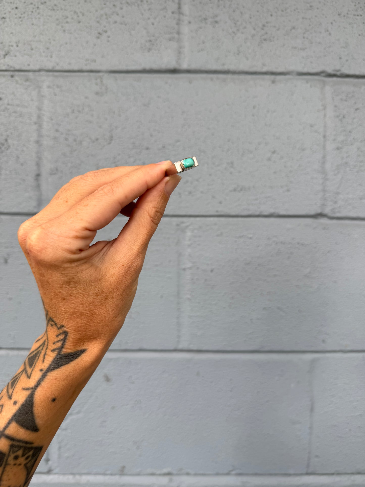 #16 Turquoise Signet Ring Size 5.75