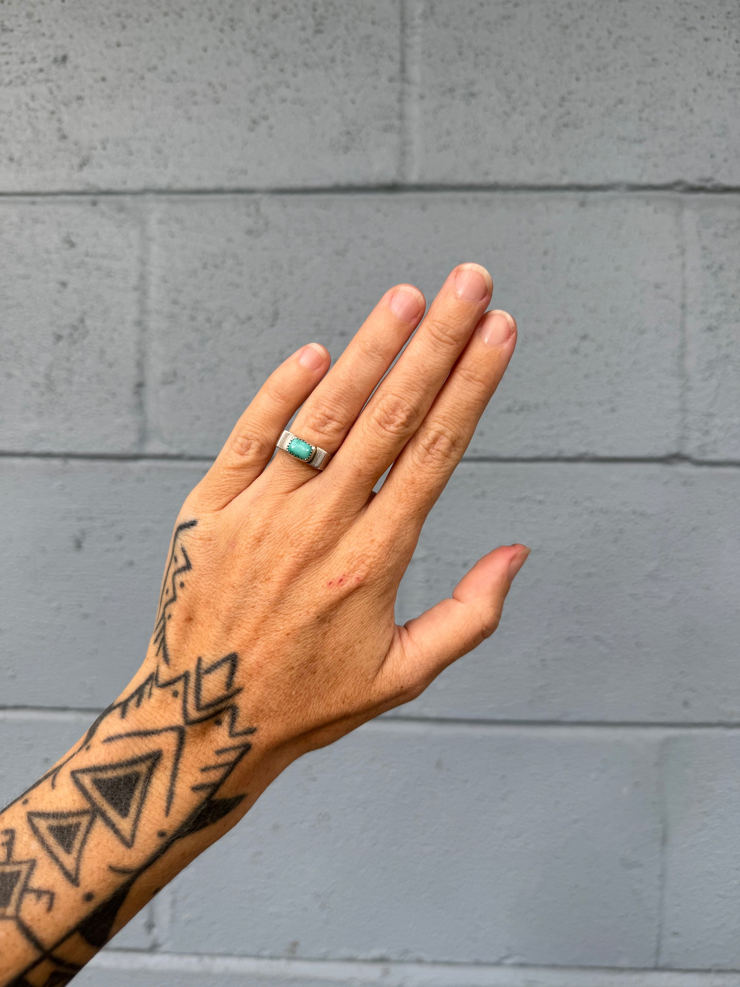 #16 Turquoise Signet Ring Size 5.75