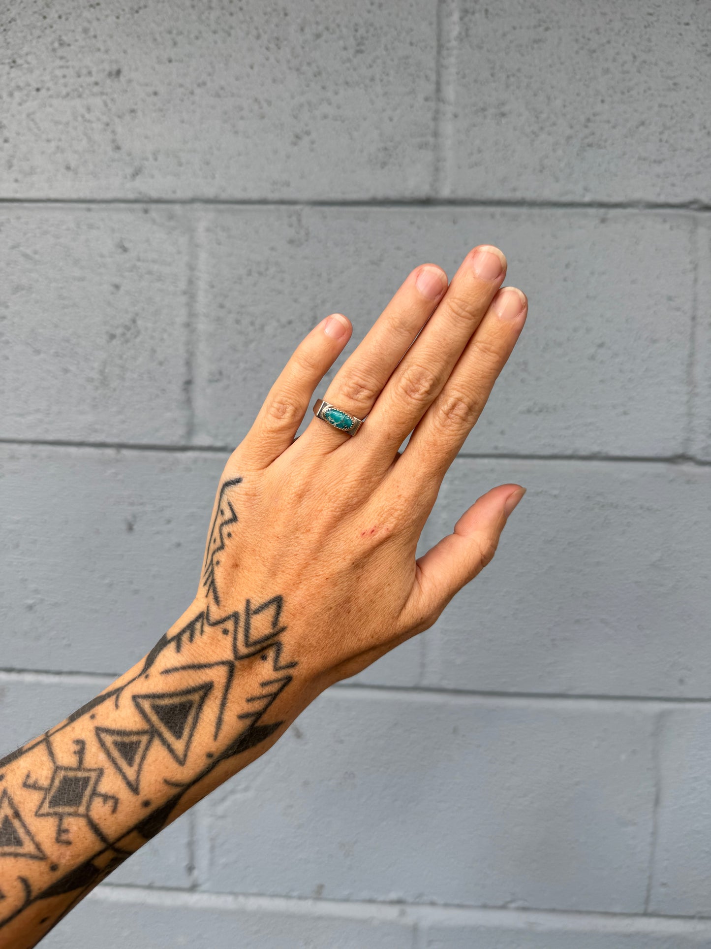 #15 Turquoise Signet Ring Size 6