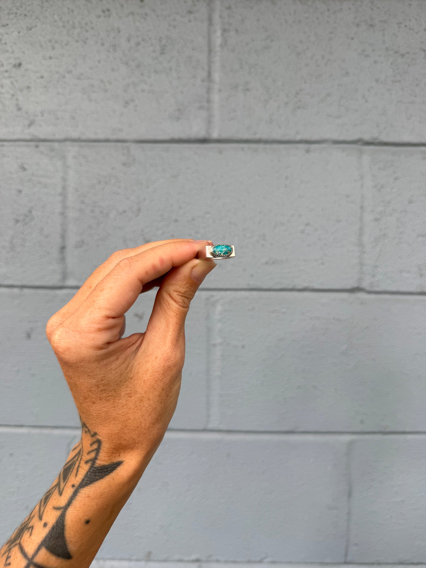 #15 Turquoise Signet Ring Size 6