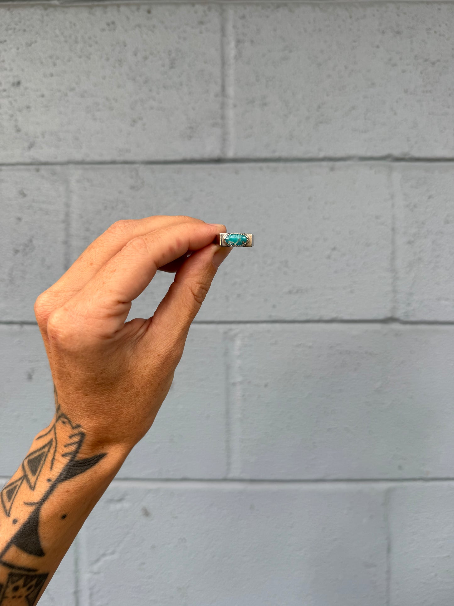 #15 Turquoise Signet Ring Size 6
