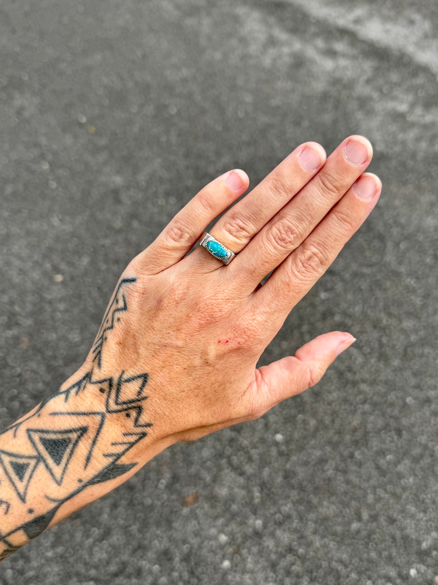 #15 Turquoise Signet Ring Size 6