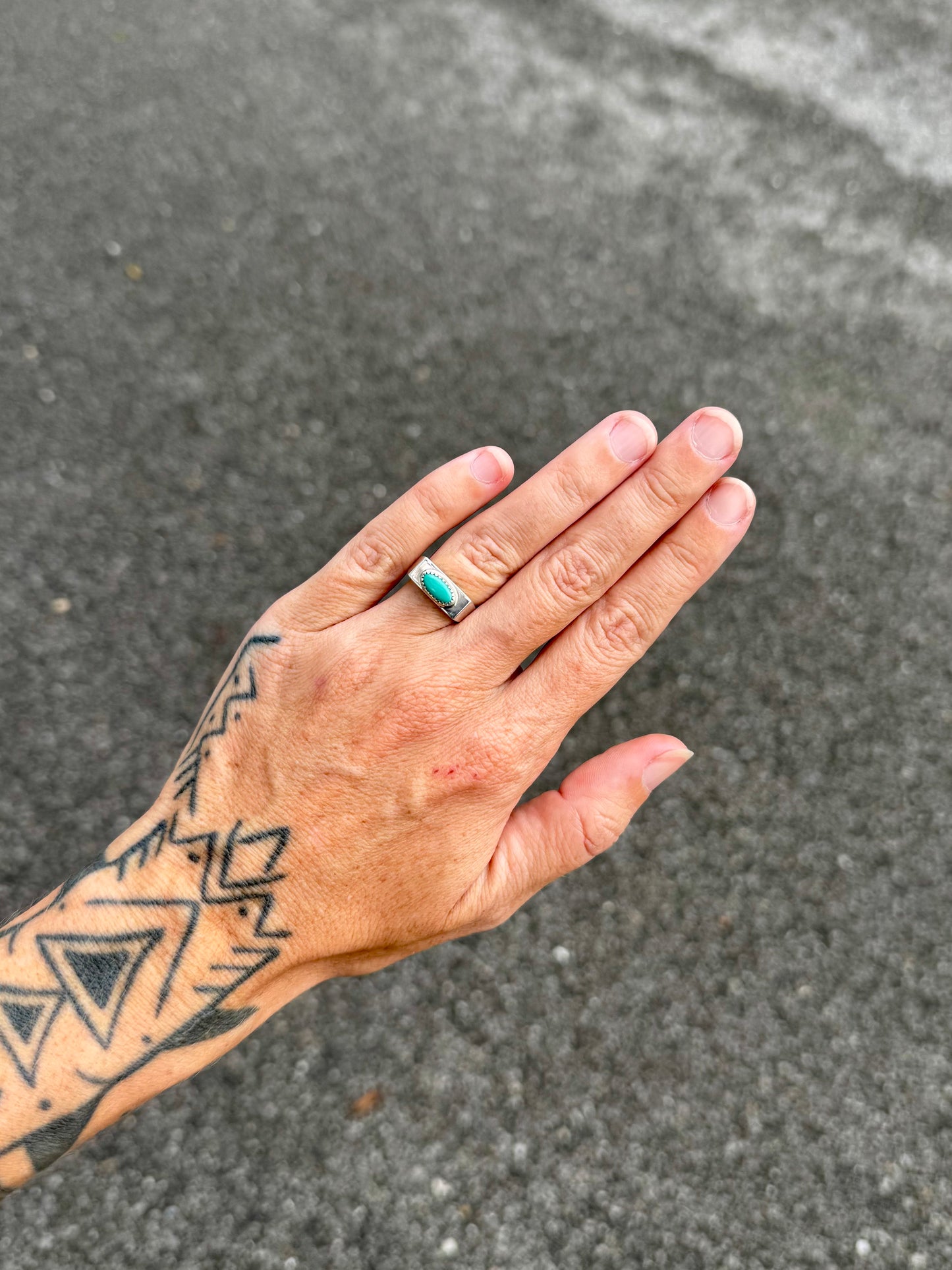 #14 Turquoise Signet Ring Size 6