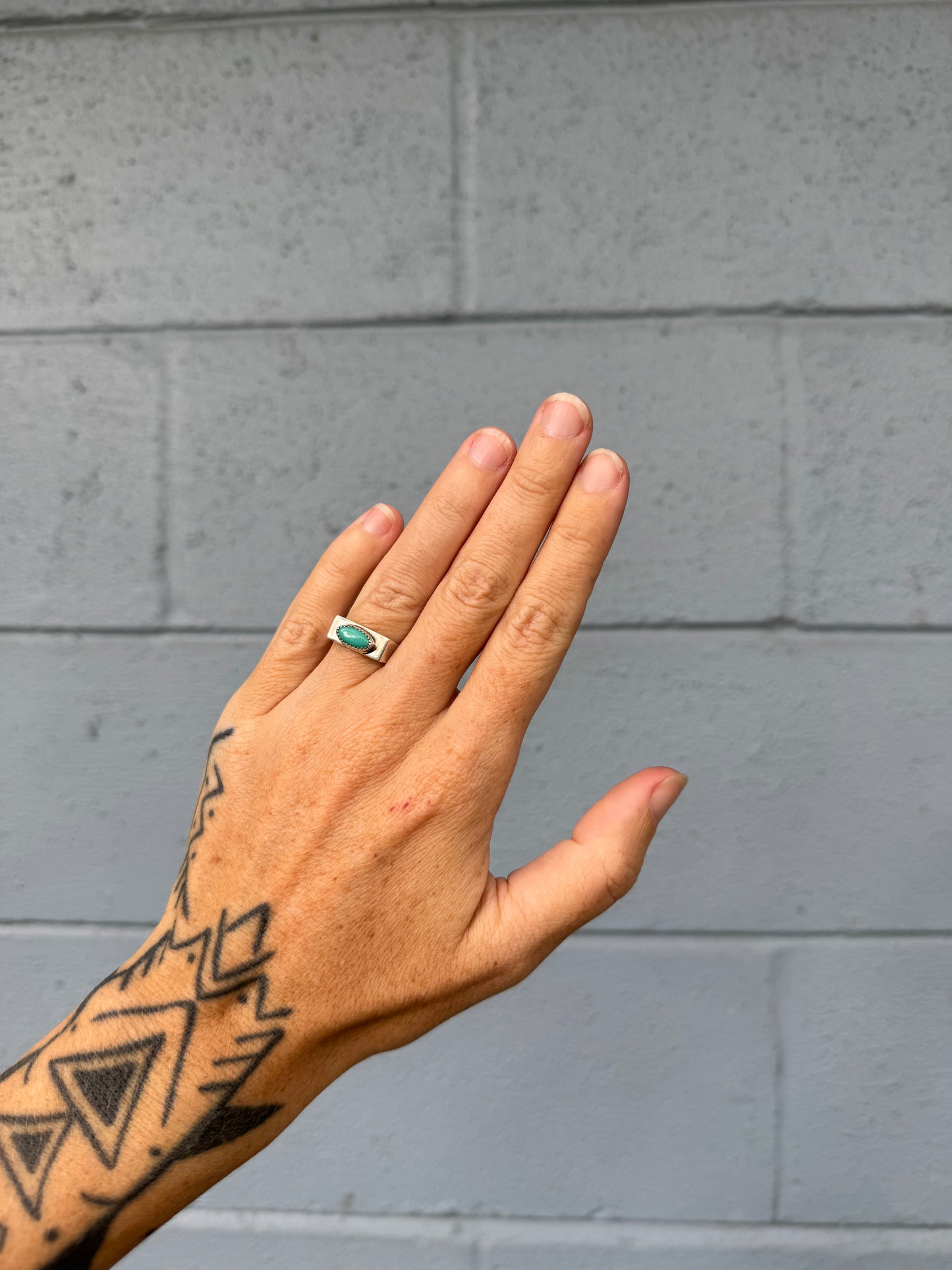 #14 Turquoise Signet Ring Size 6