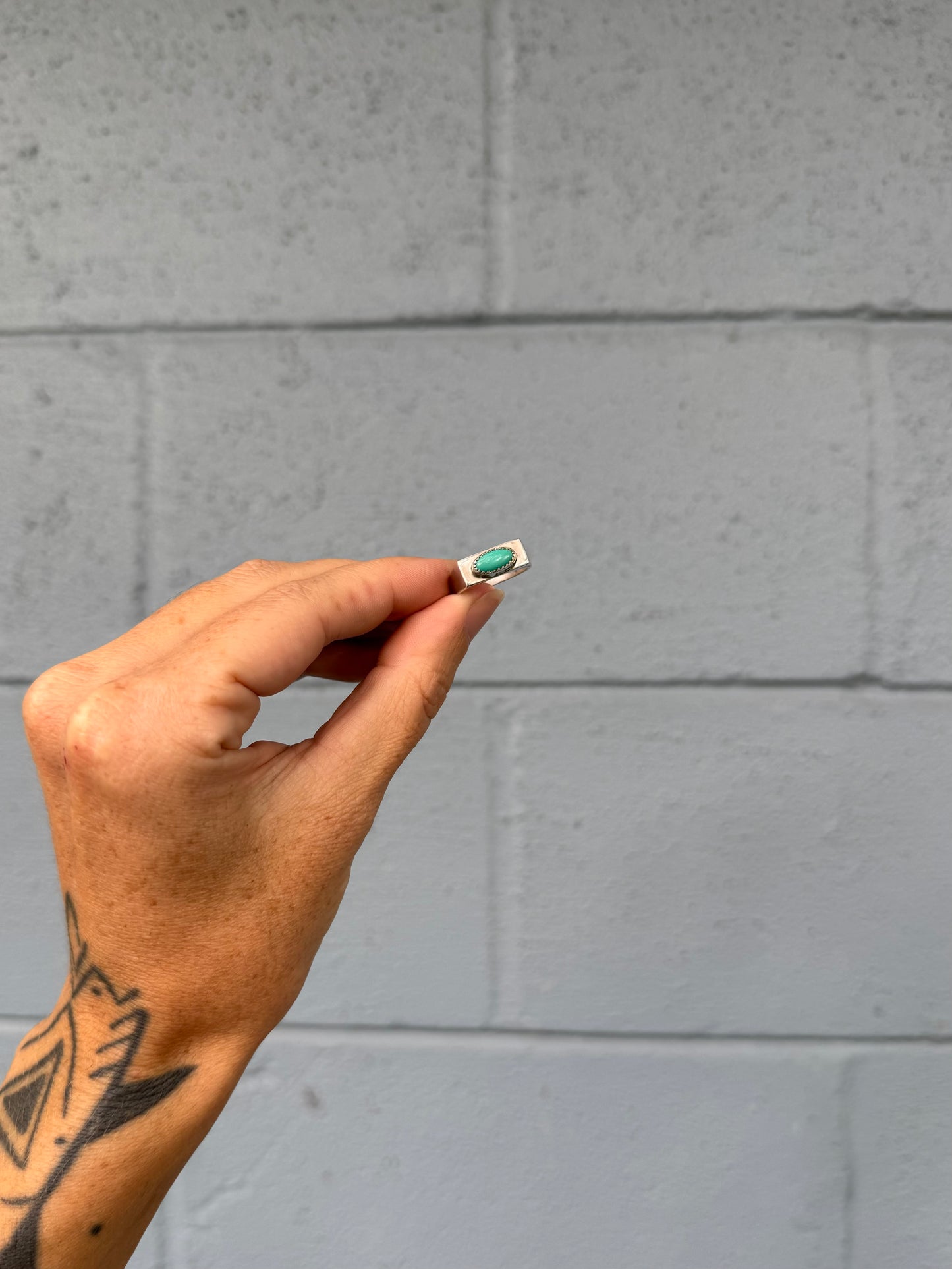 #14 Turquoise Signet Ring Size 6