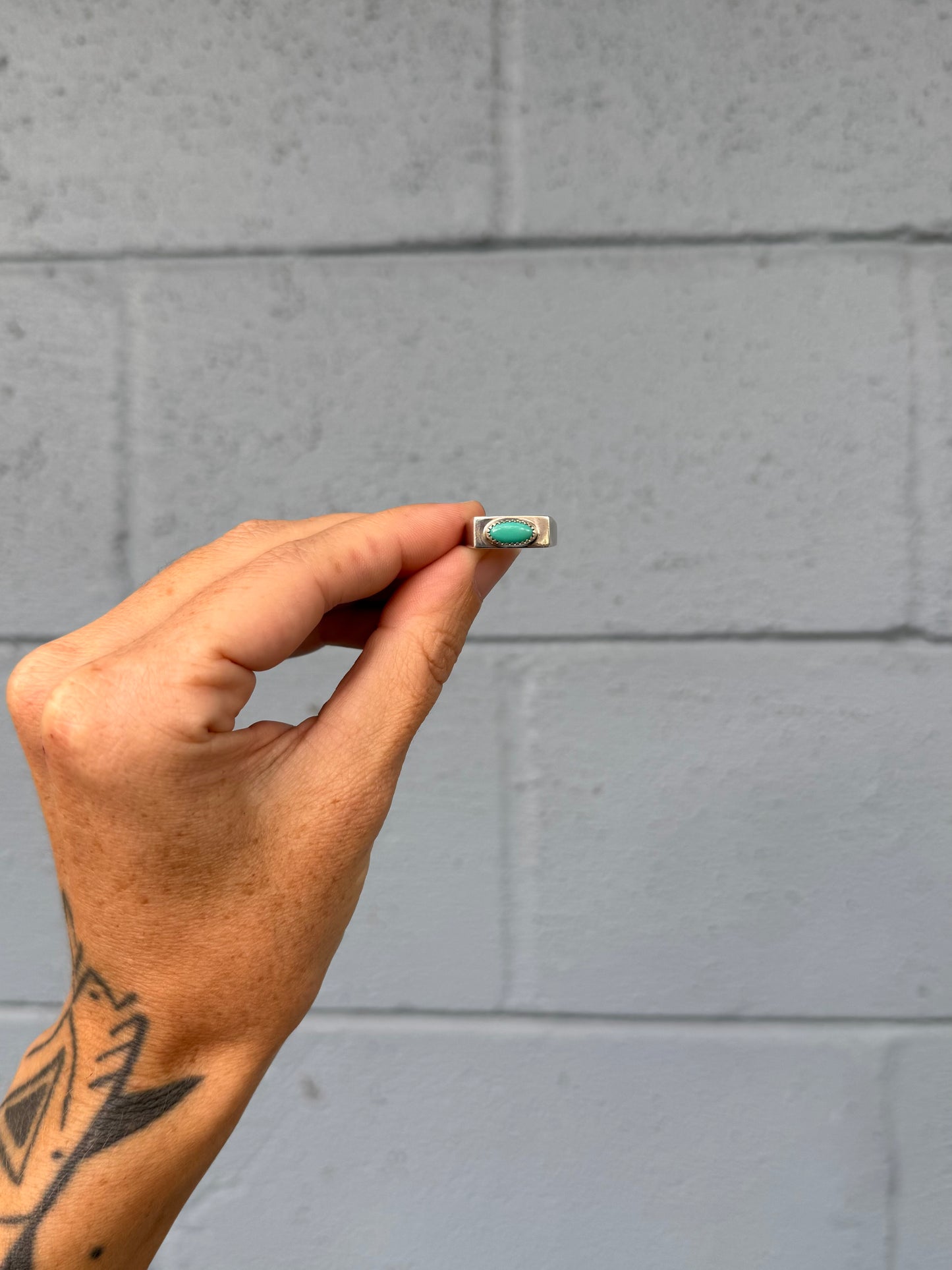 #14 Turquoise Signet Ring Size 6