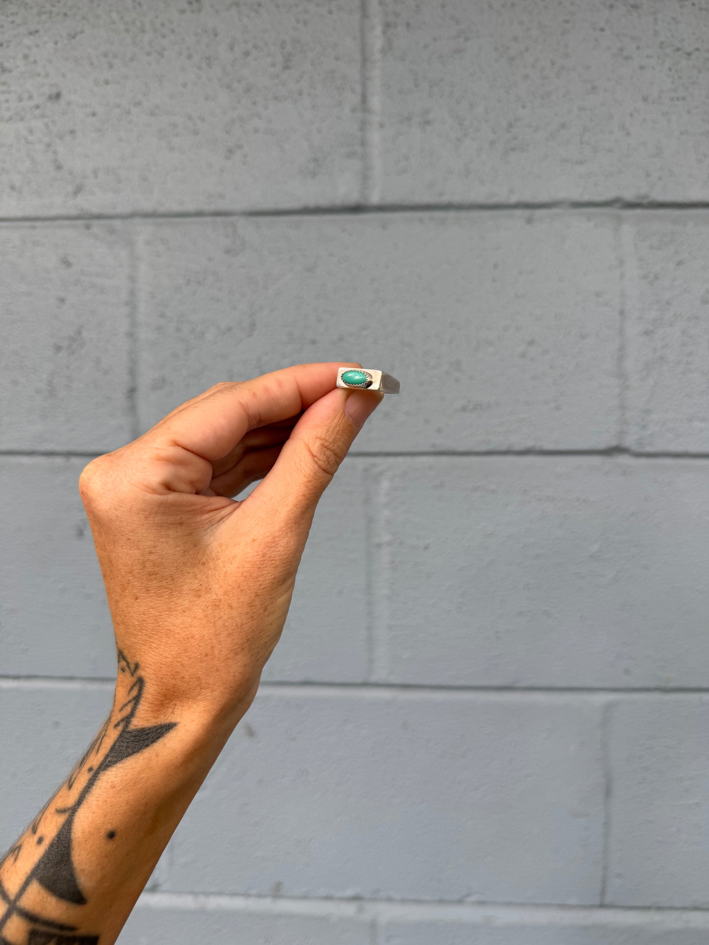 #14 Turquoise Signet Ring Size 6