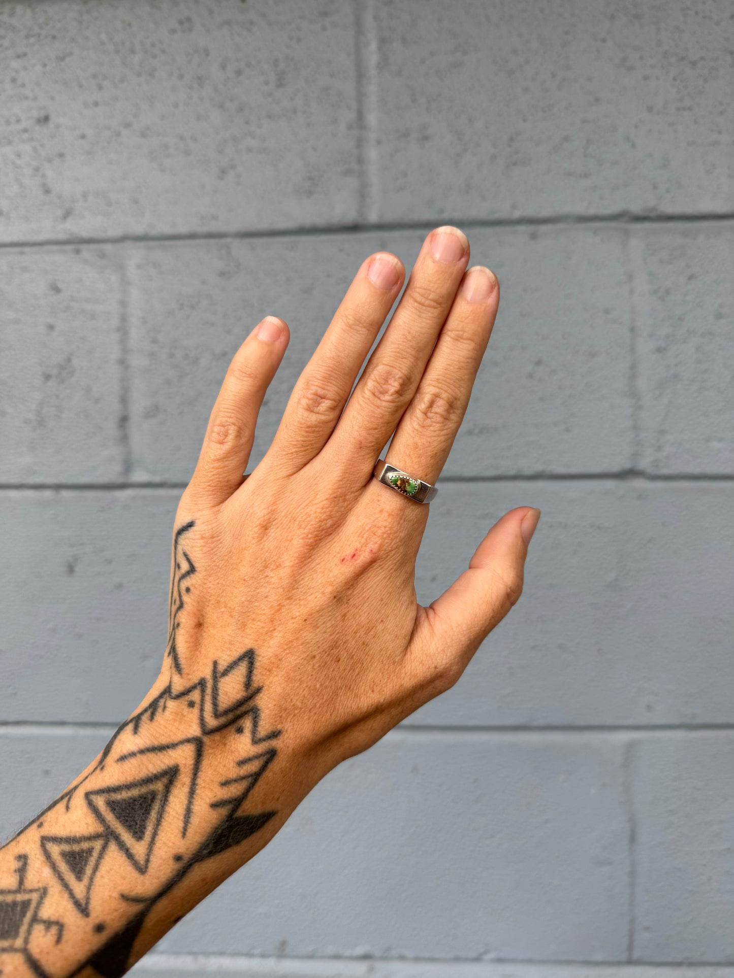 #13 Turquoise Signet Ring Size 9