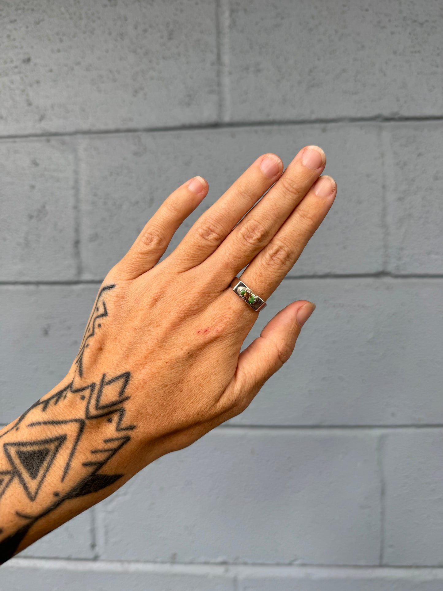 #13 Turquoise Signet Ring Size 9