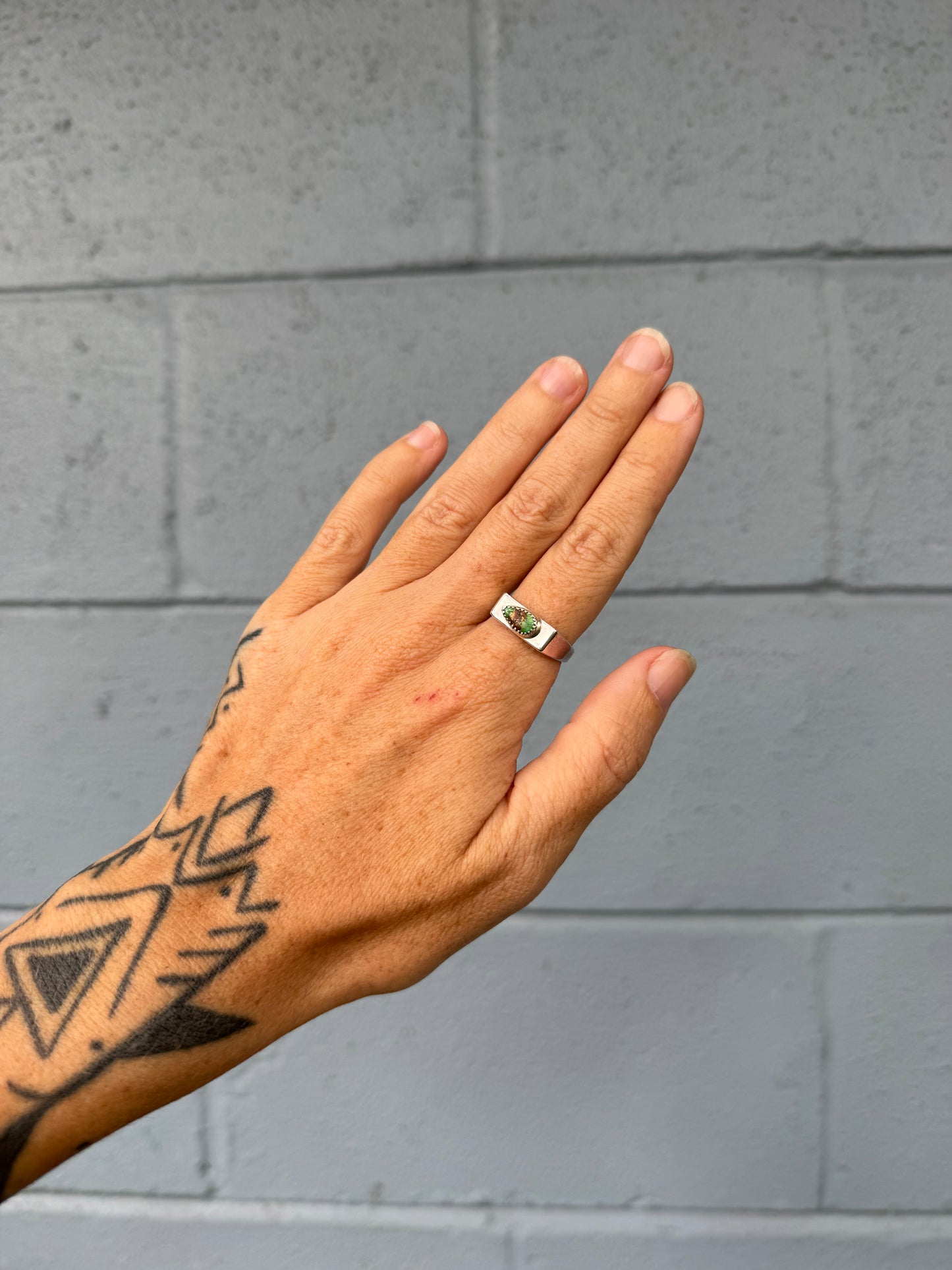 #13 Turquoise Signet Ring Size 9