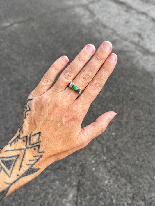 #12 Turquoise Signet Ring Size 6.5