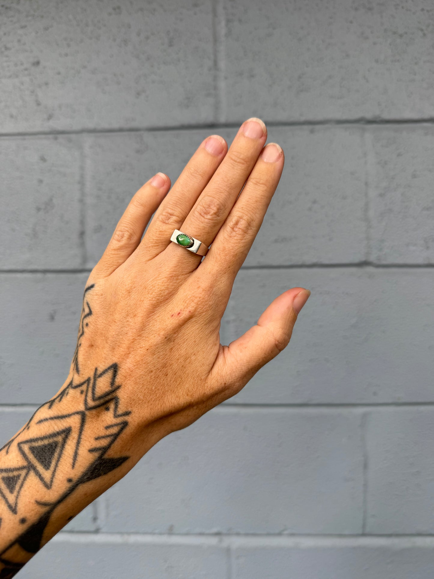 #12 Turquoise Signet Ring Size 6.5