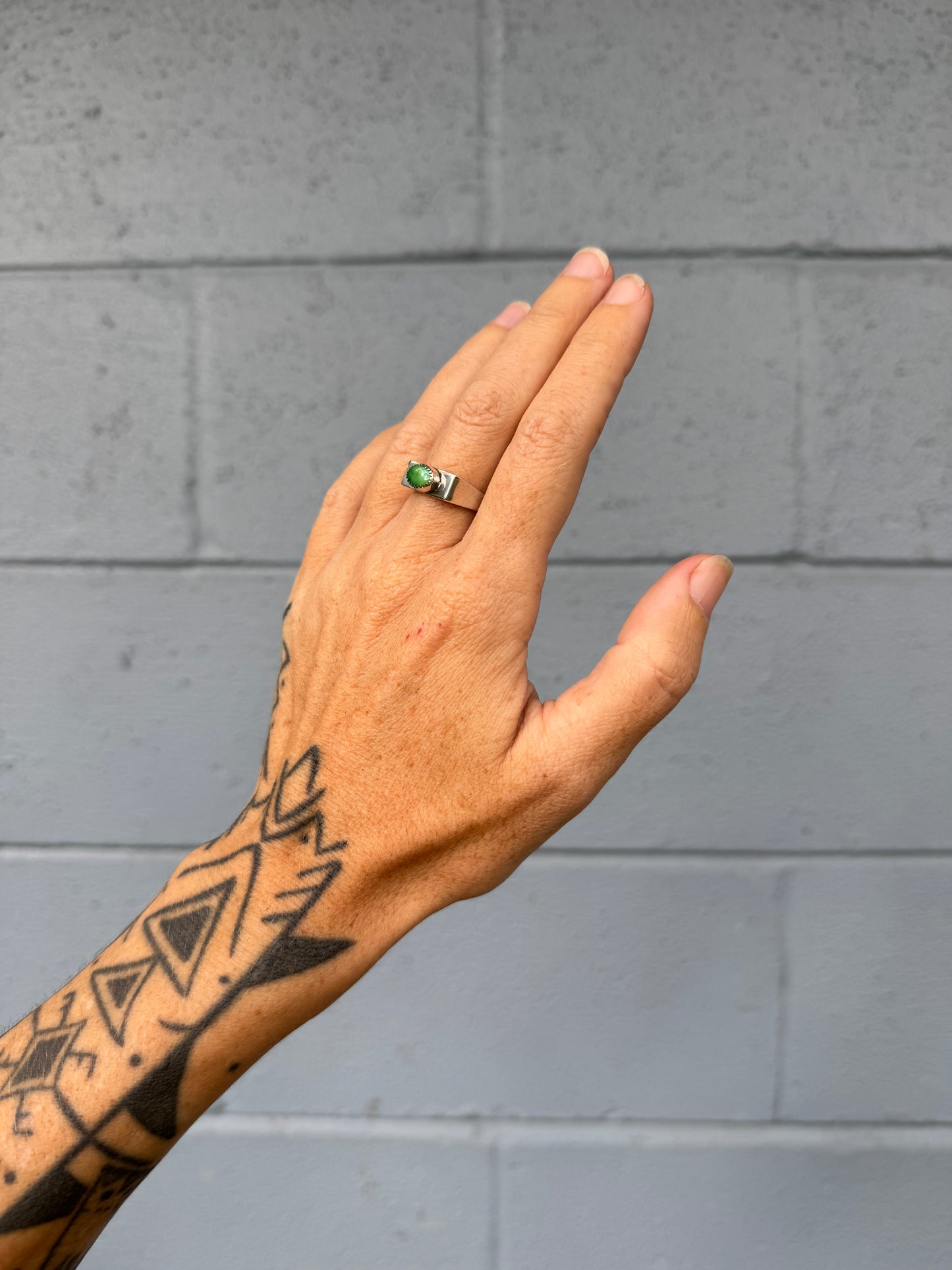 #12 Turquoise Signet Ring Size 6.5