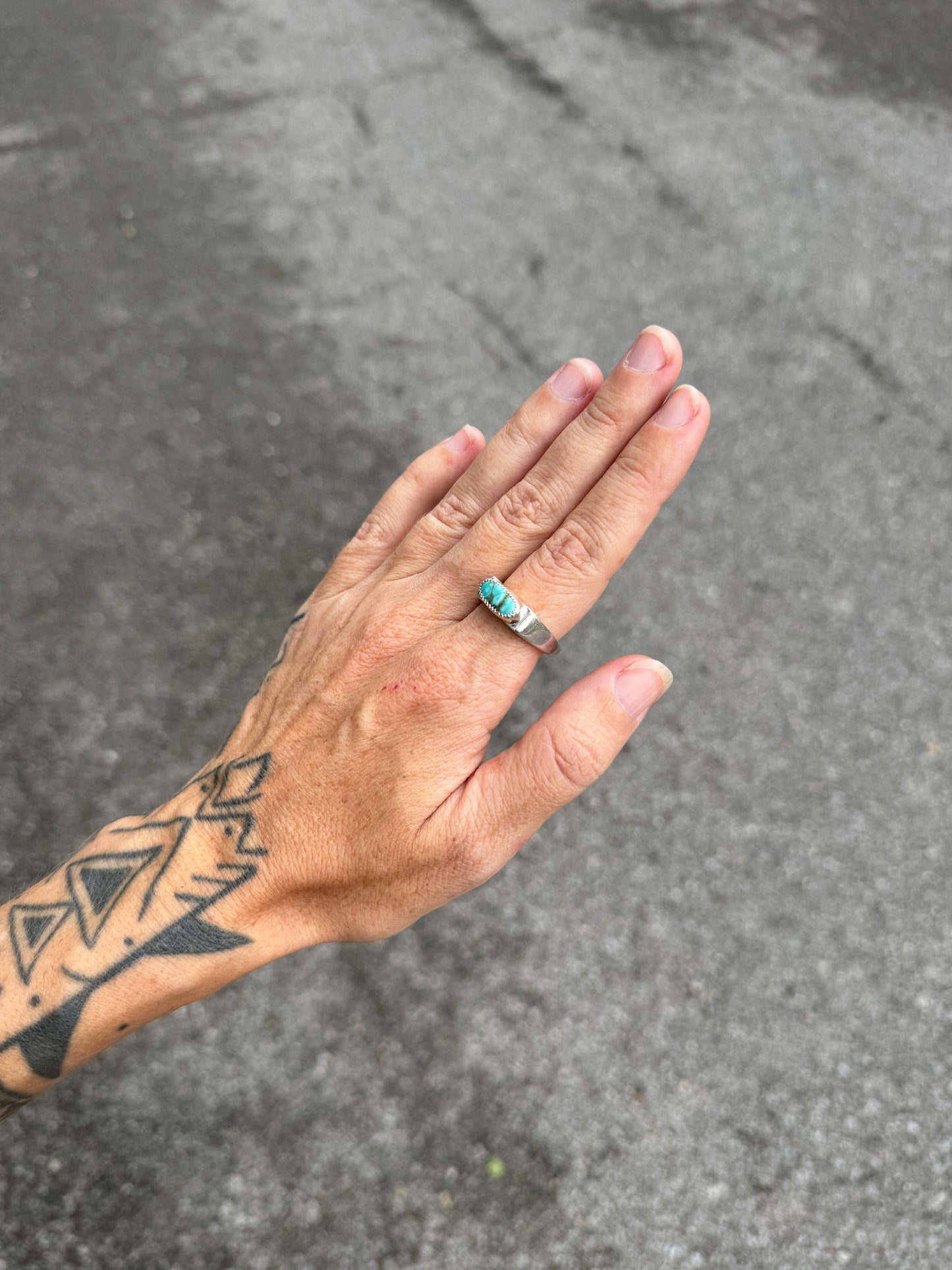 #10 Turquoise Signet Ring Size 10.25