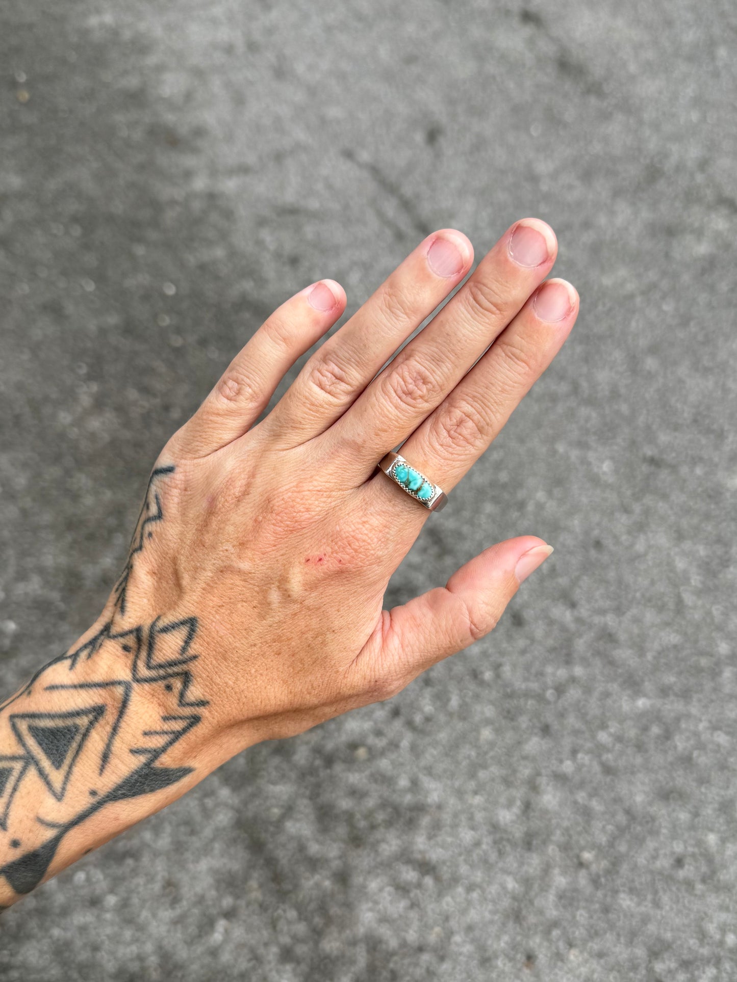 #10 Turquoise Signet Ring Size 10.25