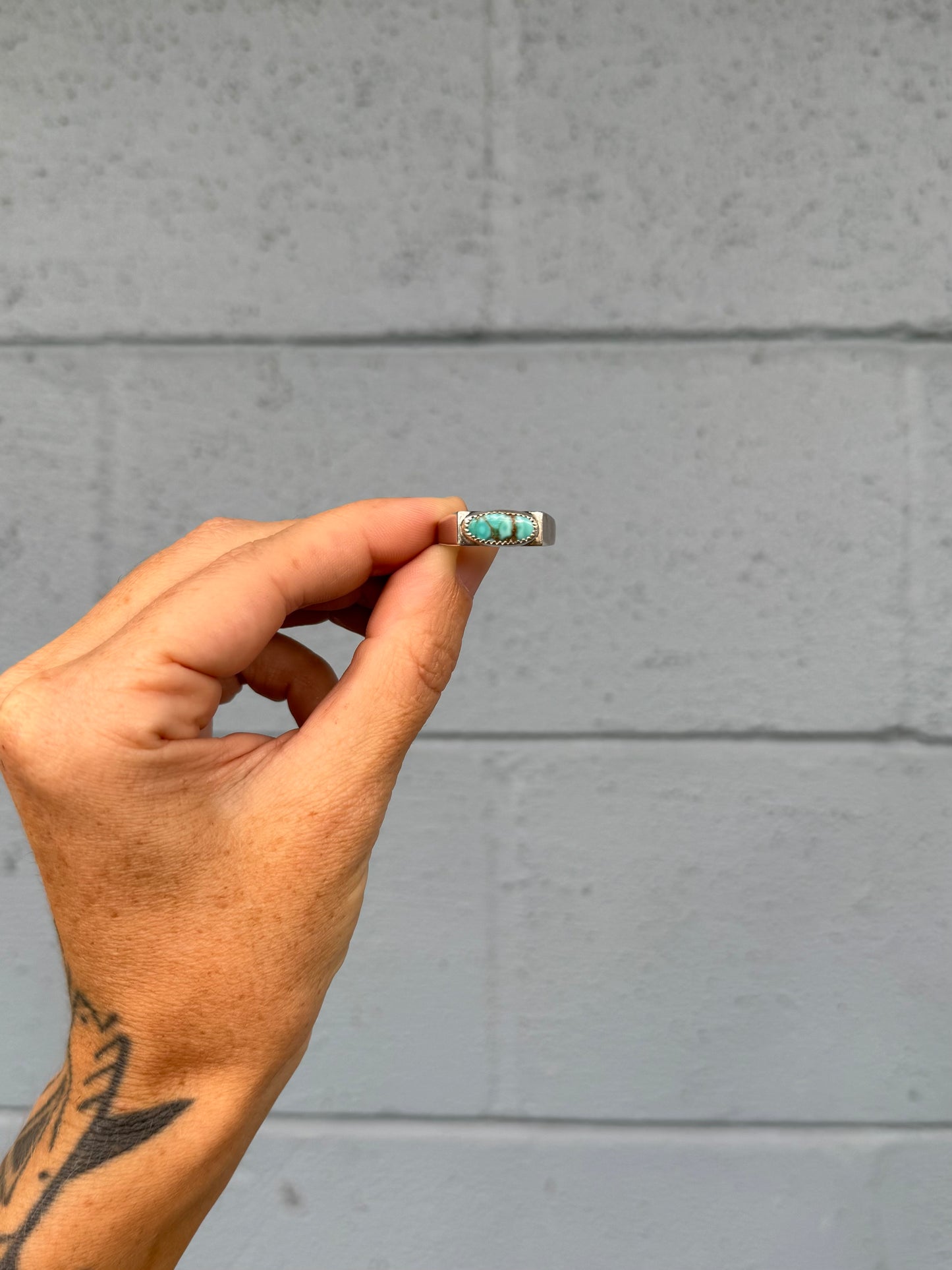 #10 Turquoise Signet Ring Size 10.25