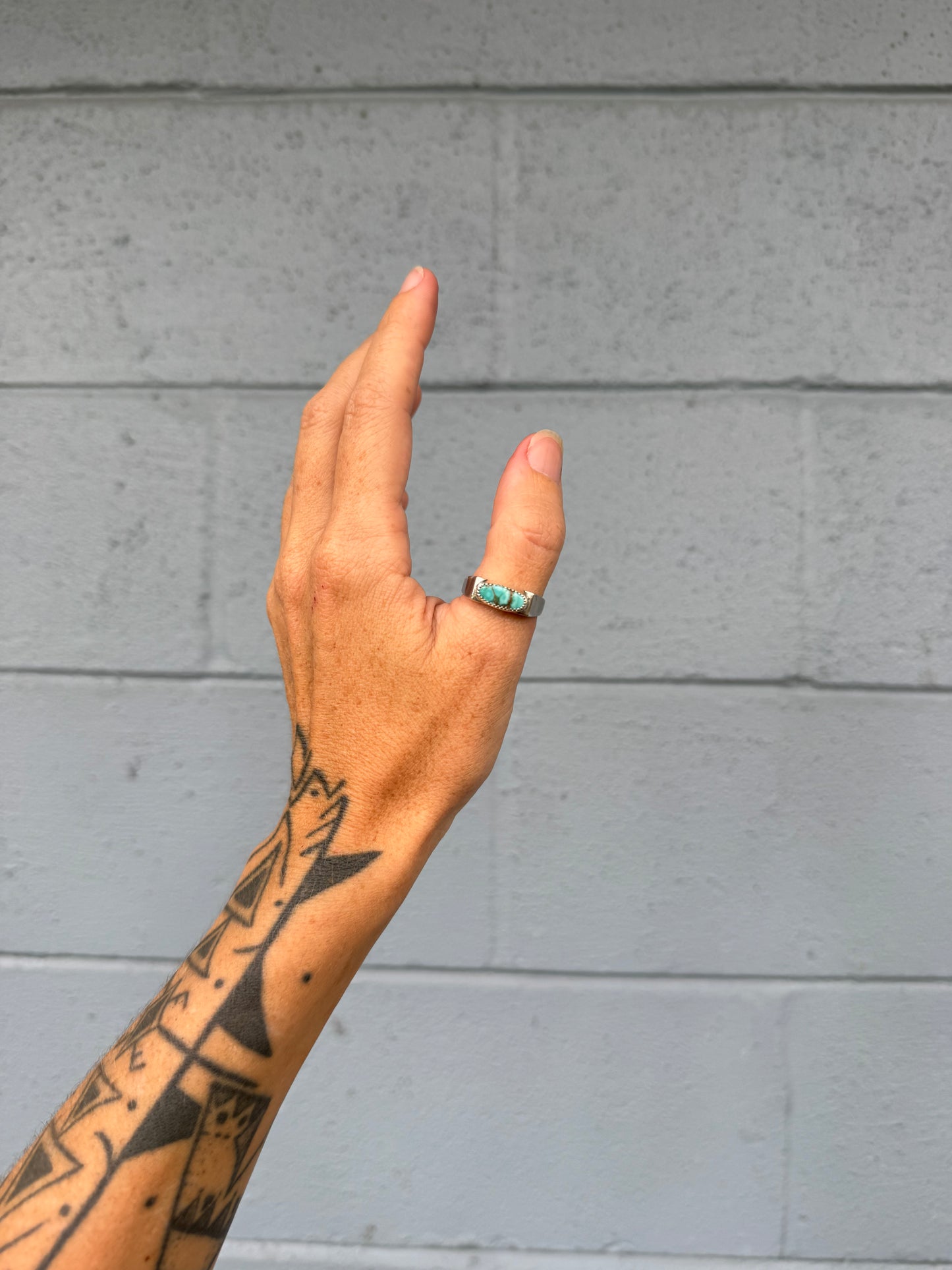 #10 Turquoise Signet Ring Size 10.25