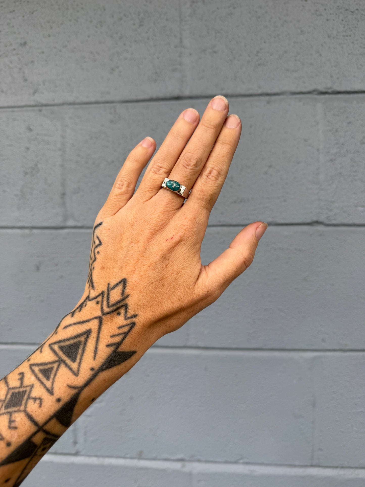 #8 Turquoise Signet Ring Size7