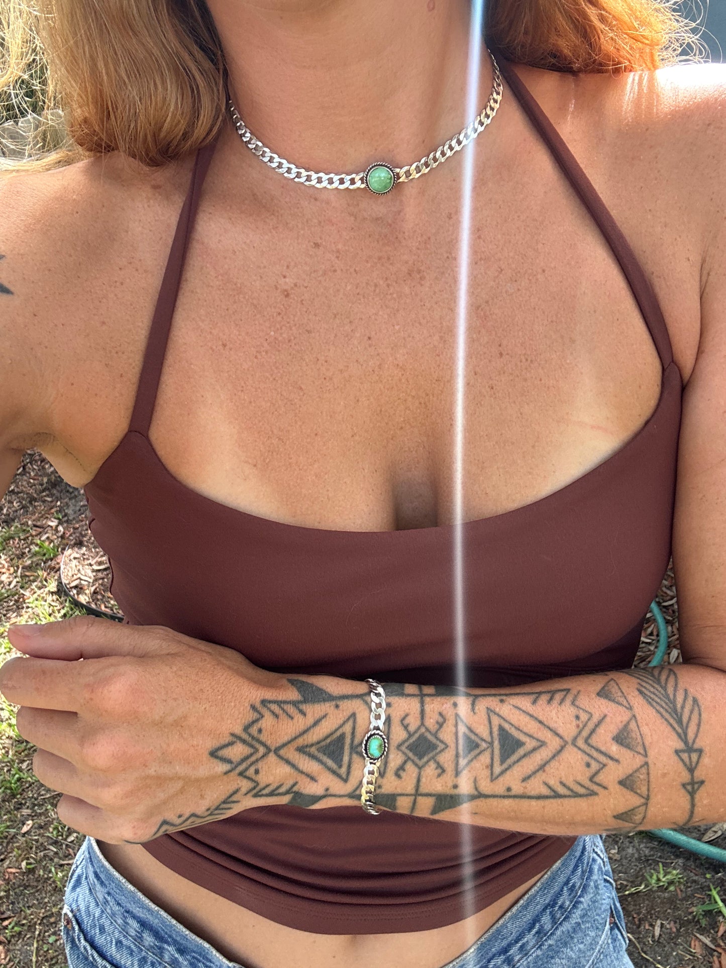 Turquoise Curb Chain Bracelet