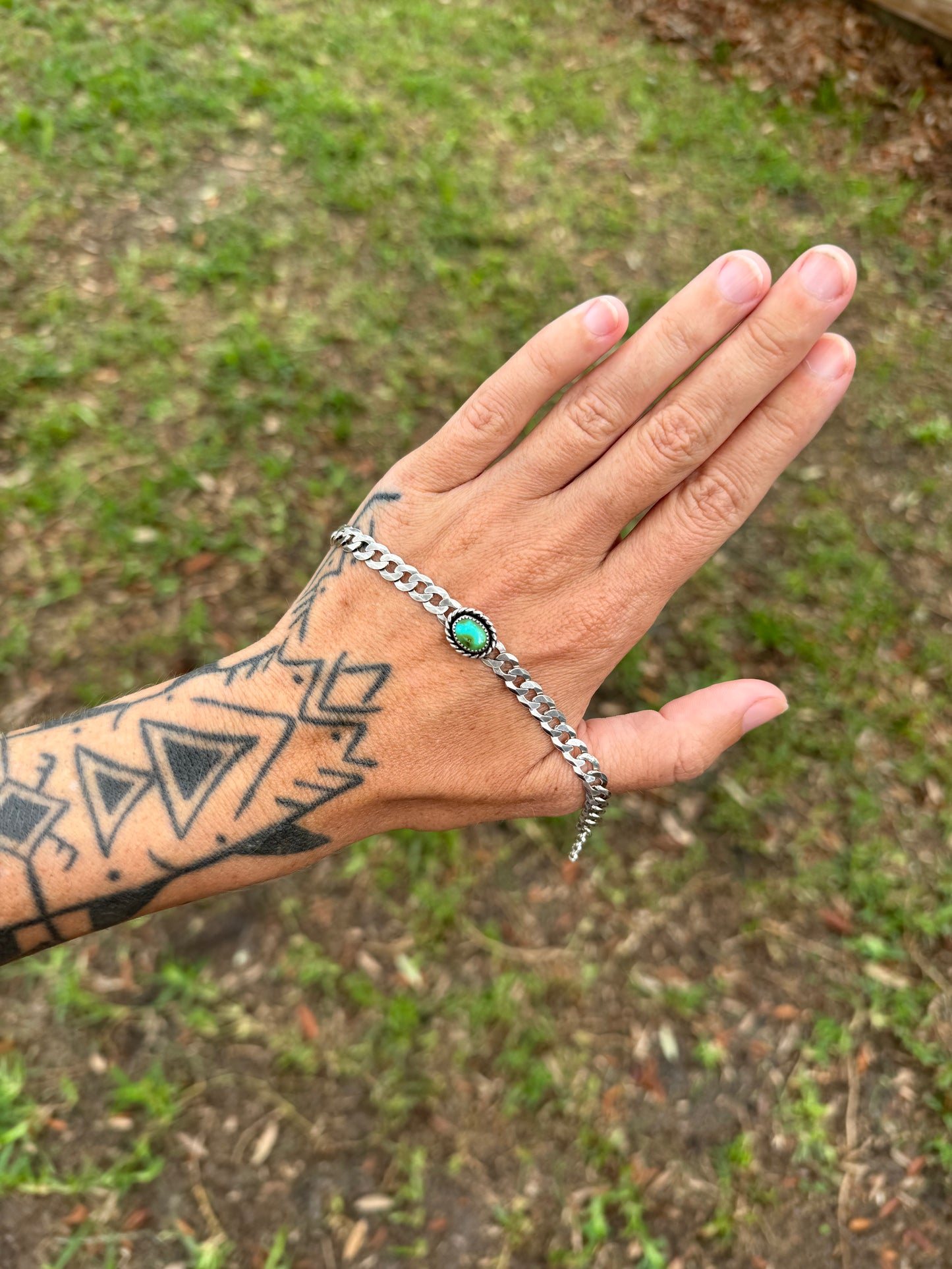 Turquoise Curb Chain Bracelet