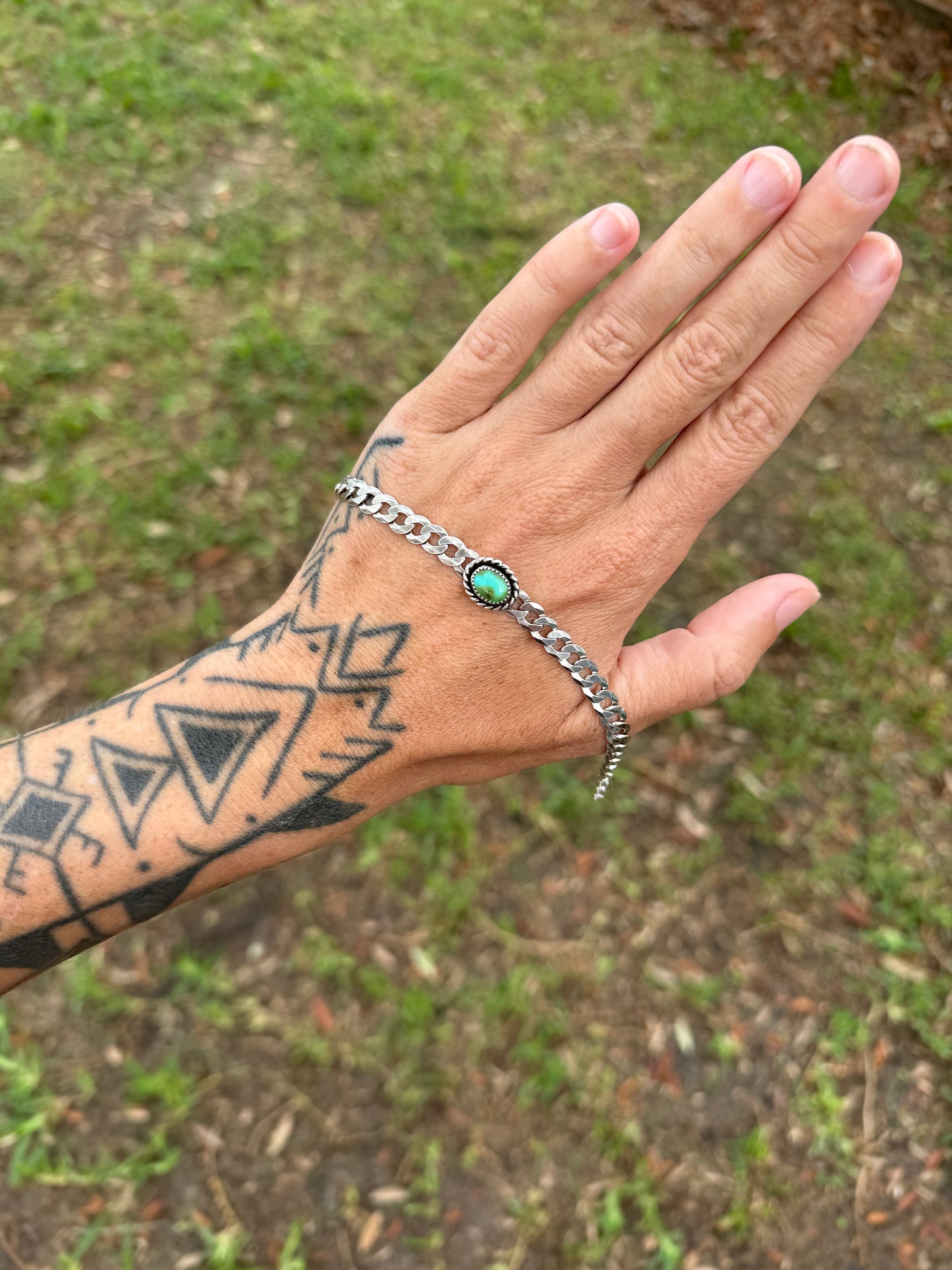 Turquoise Curb Chain Bracelet