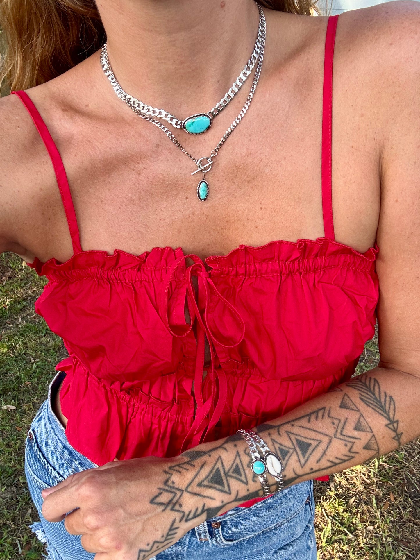 Turquoise Curb Chain Bracelet